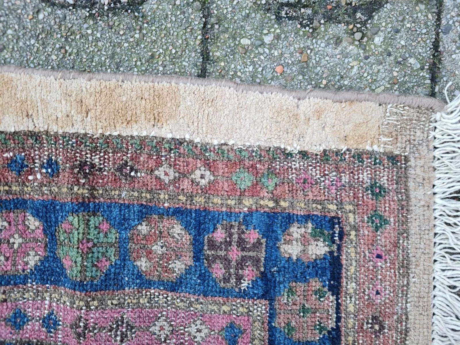 Hand-Knotted Handmade Antique Persian Hamadan Rug 4.1' x 6.2' 1920s - 2K43 For Sale
