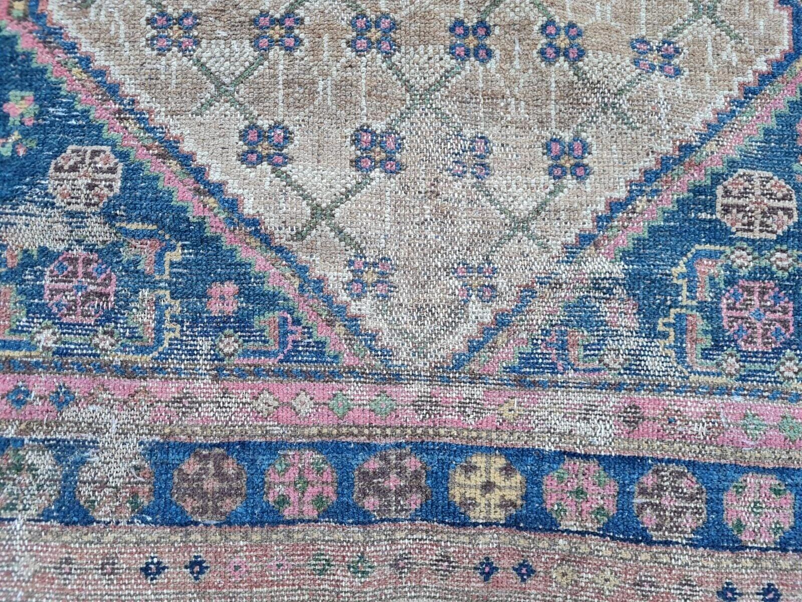 Wool Handmade Antique Persian Hamadan Rug 4.1' x 6.2' 1920s - 2K43 For Sale