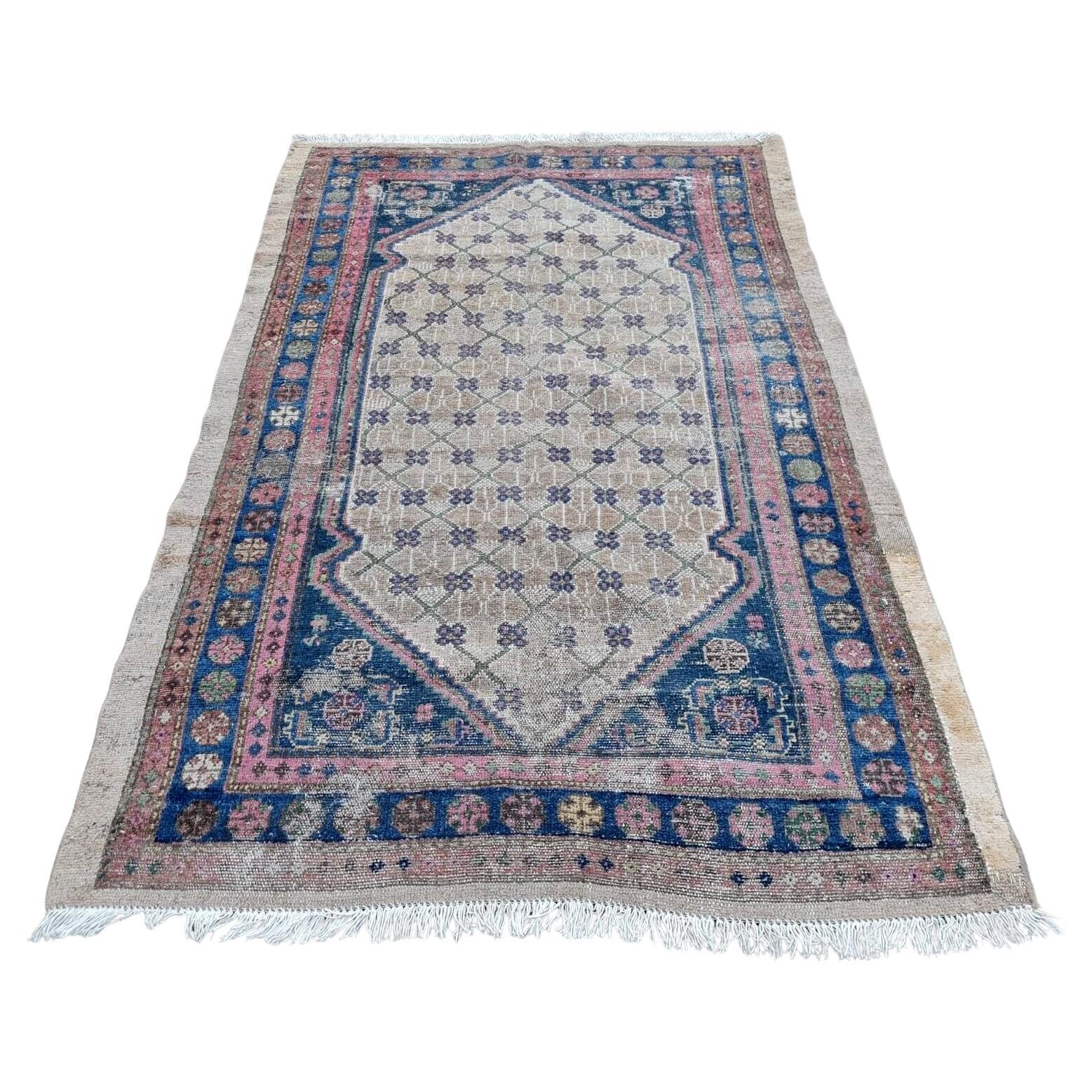 Handmade Antique Persian Hamadan Rug 4.1' x 6.2' 1920s - 2K43