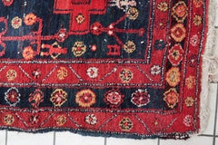 Handgefertigter antiker persischer Hamadan-Teppich 4,6' x 6,7'', 1930er Jahre, 1C1086