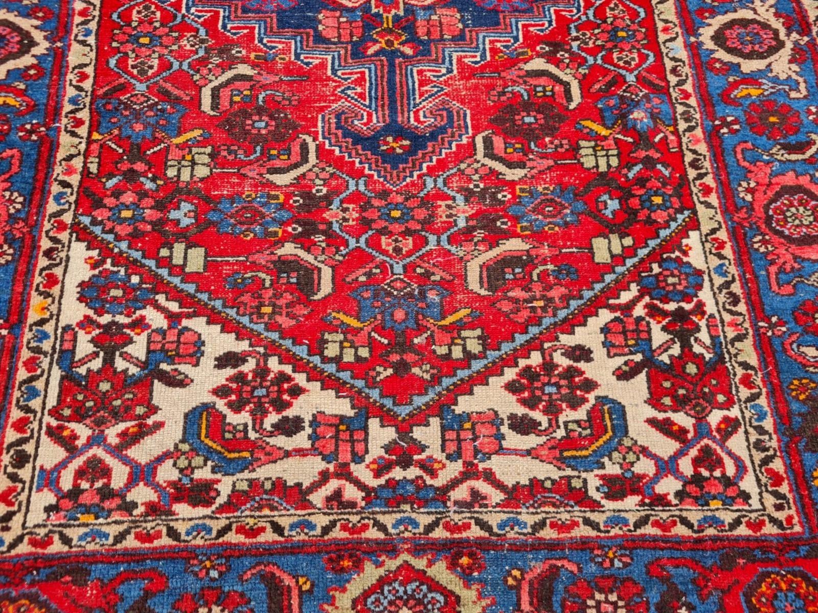 Alfombra persa antigua Hamadan hecha a mano 4,6' x 7' años 20 - 2K62 1