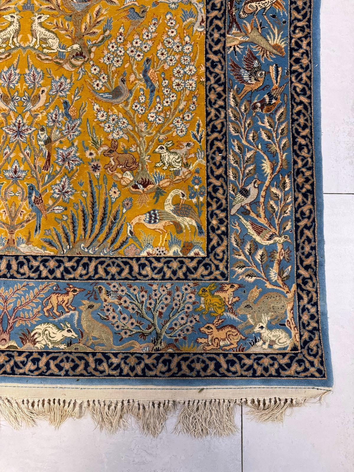 Tappeto antico persiano Isfahan fatto a mano 3,1' x 5,2, anni '30 - 2B88 In condizioni buone in vendita a Bordeaux, FR