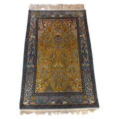 Tappeto antico persiano Isfahan fatto a mano 3,1' x 5,2, anni '30 - 2B88