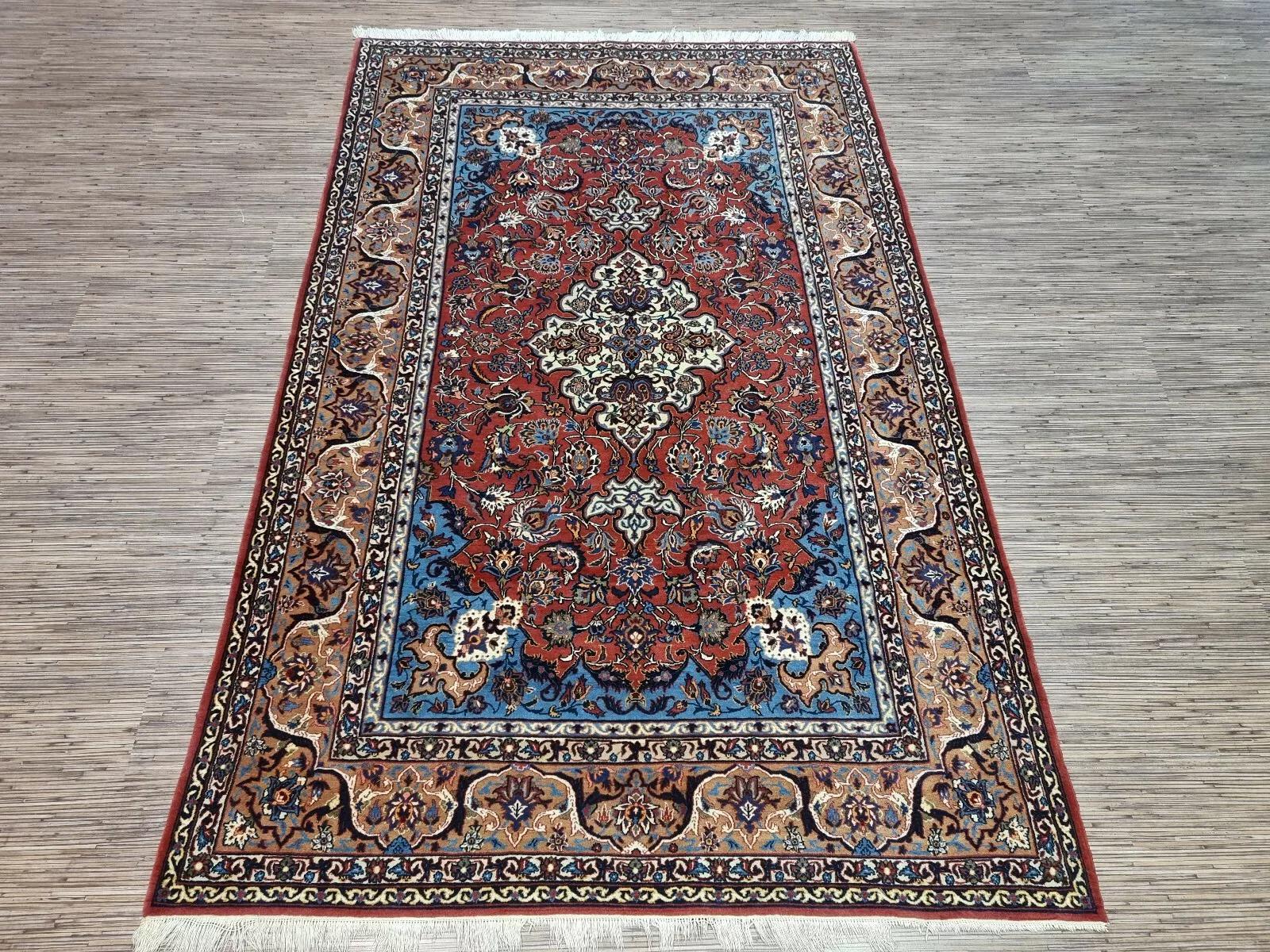 Tapis persan ancien d'Ispahan fait à la main 4,8' x 7,7' années 1940 - 1D198 en vente 4
