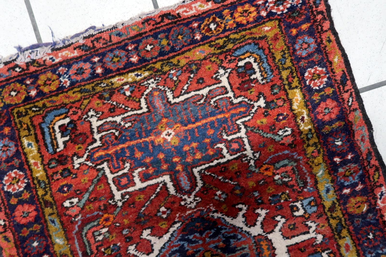 Handmade Antique Persian Karajeh Rug 1920s, 1C1071 For Sale at 1stDibs