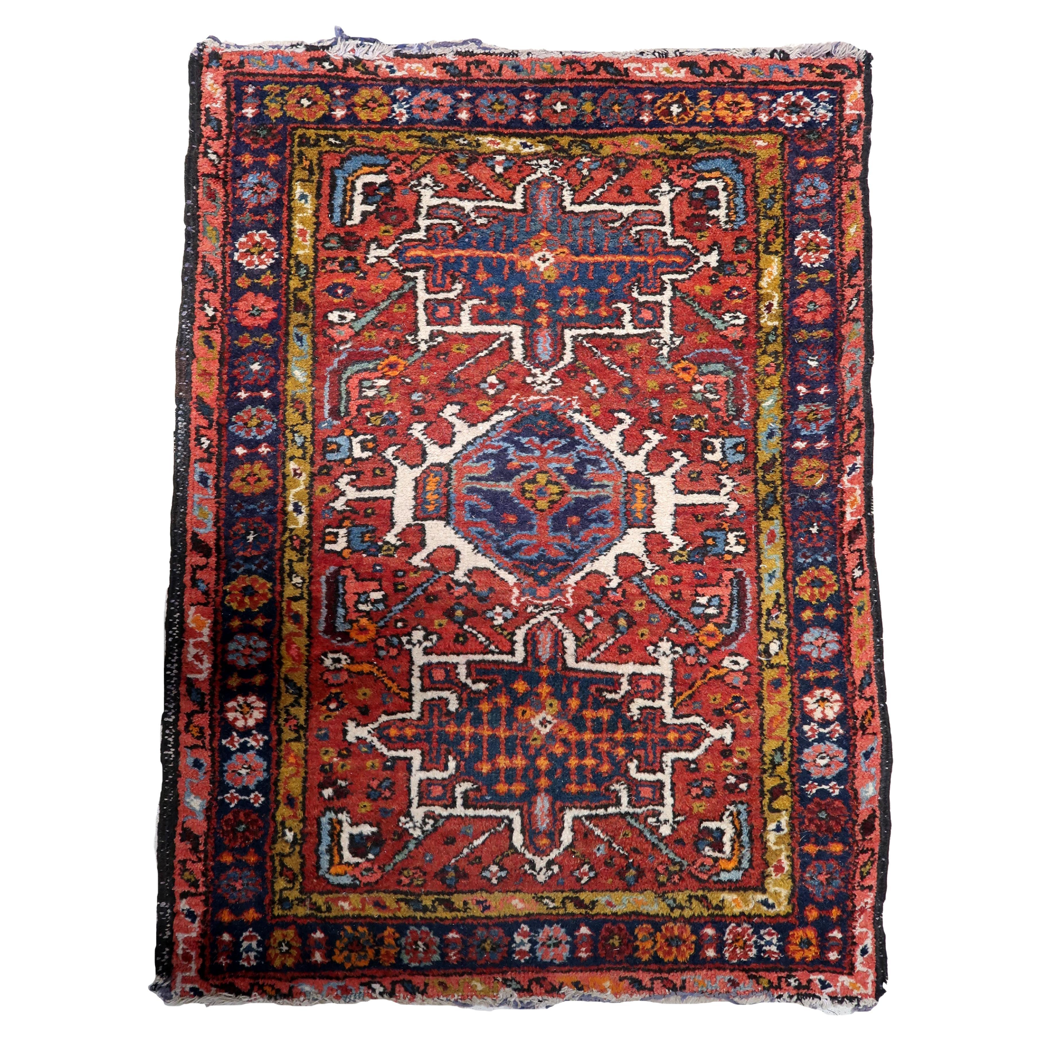 Handmade Antique Persian Karajeh Rug 1920s, 1C1071 For Sale at 1stDibs