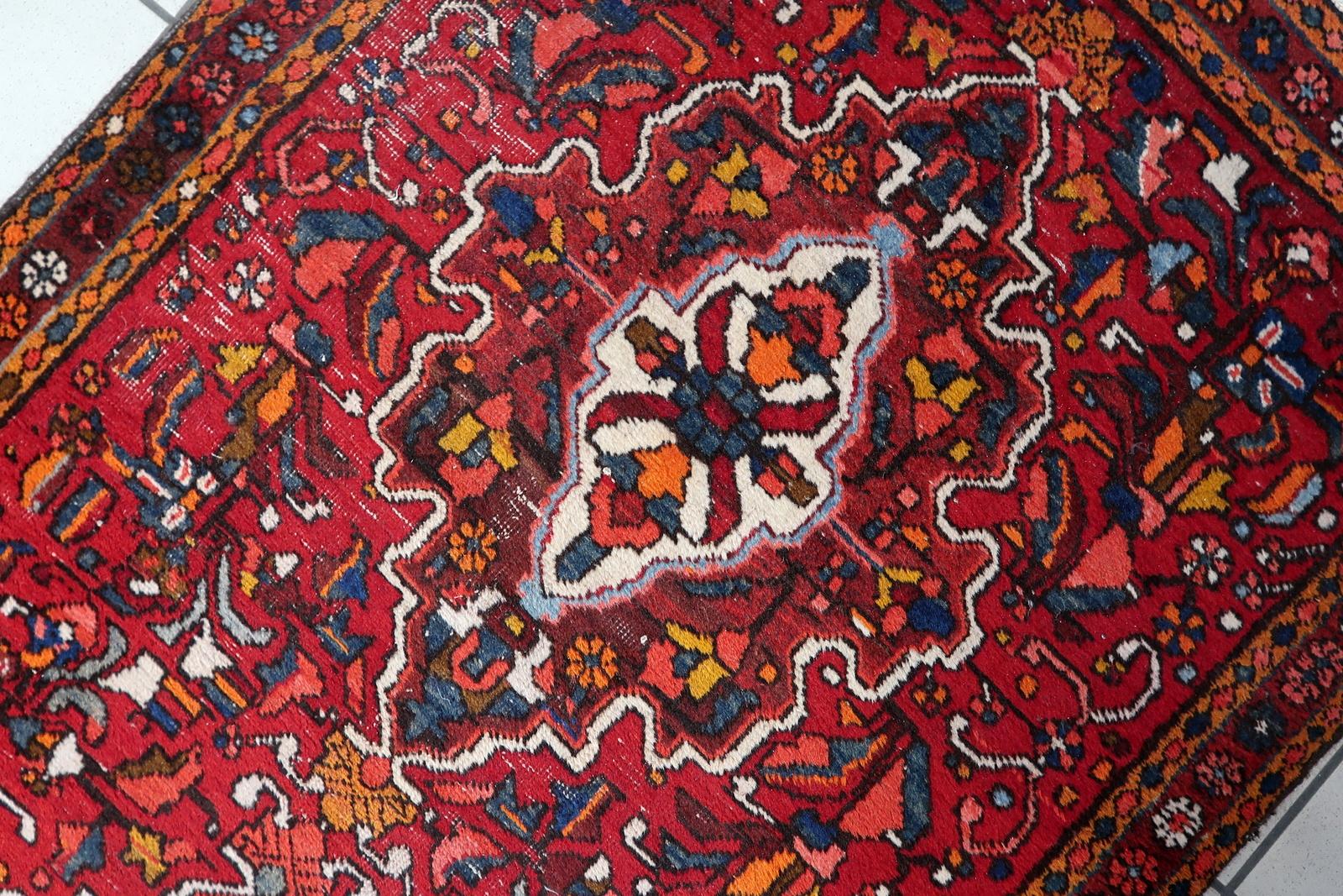 Annodato a mano Tappeto da corsa antico persiano Karajeh fatto a mano 3,1' x 12,1' anni '20 - 1C1166 in vendita