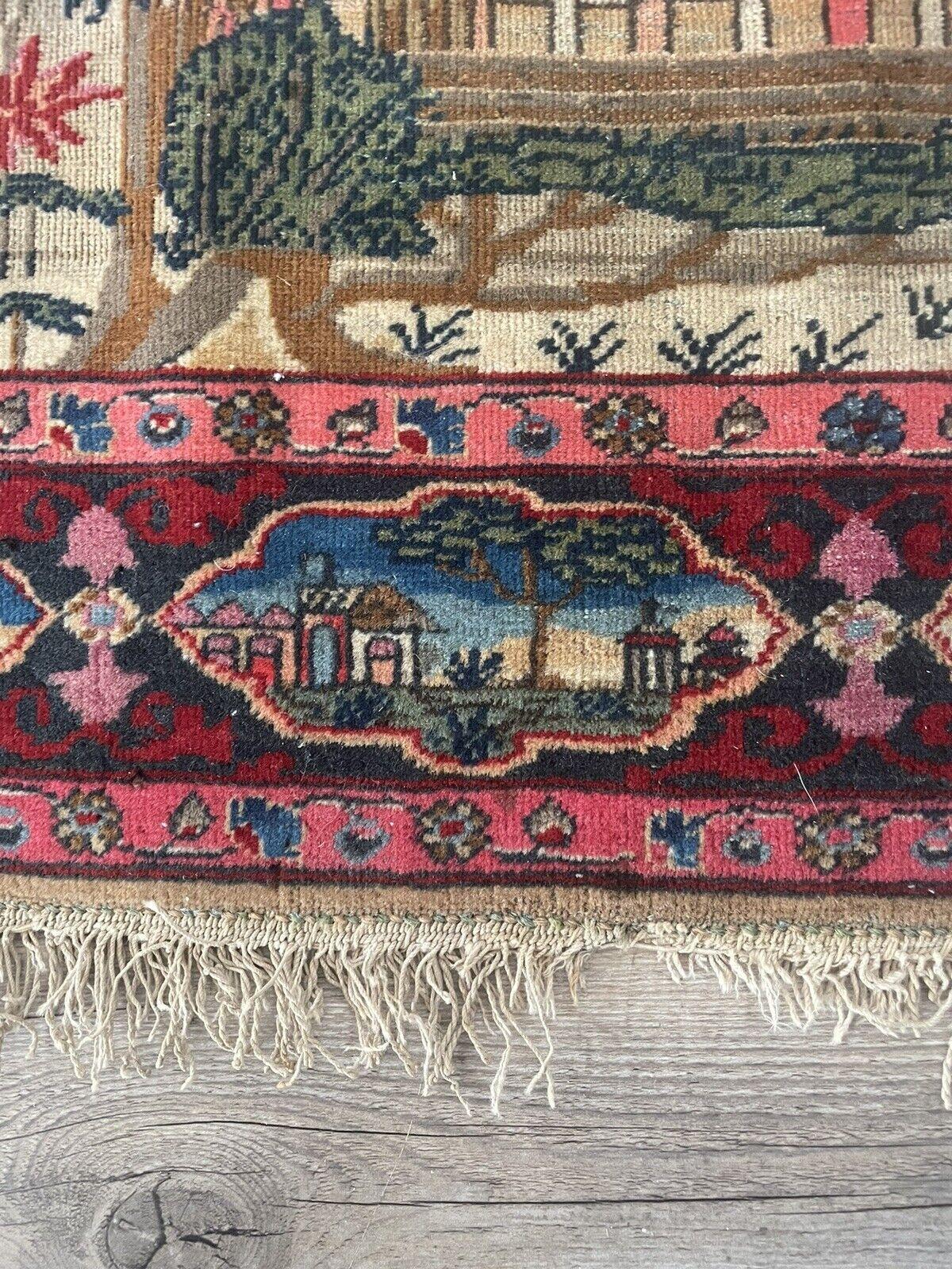 Handmade Antique Persian Kashan Collectible Rug 1.6' x 2.4, 1880s - 1N09 For Sale 8