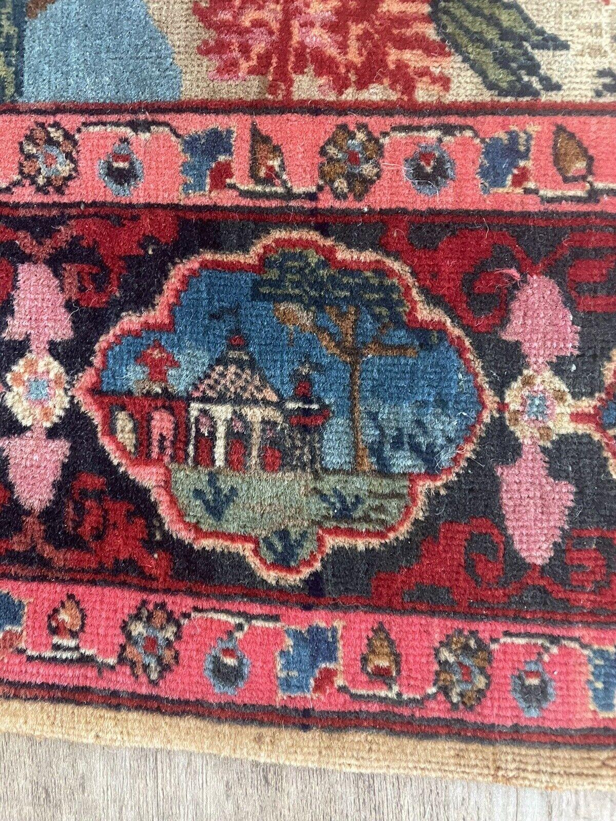 Handmade Antique Persian Kashan Collectible Rug 1.6' x 2.4, 1880s - 1N09 In Good Condition For Sale In Bordeaux, FR