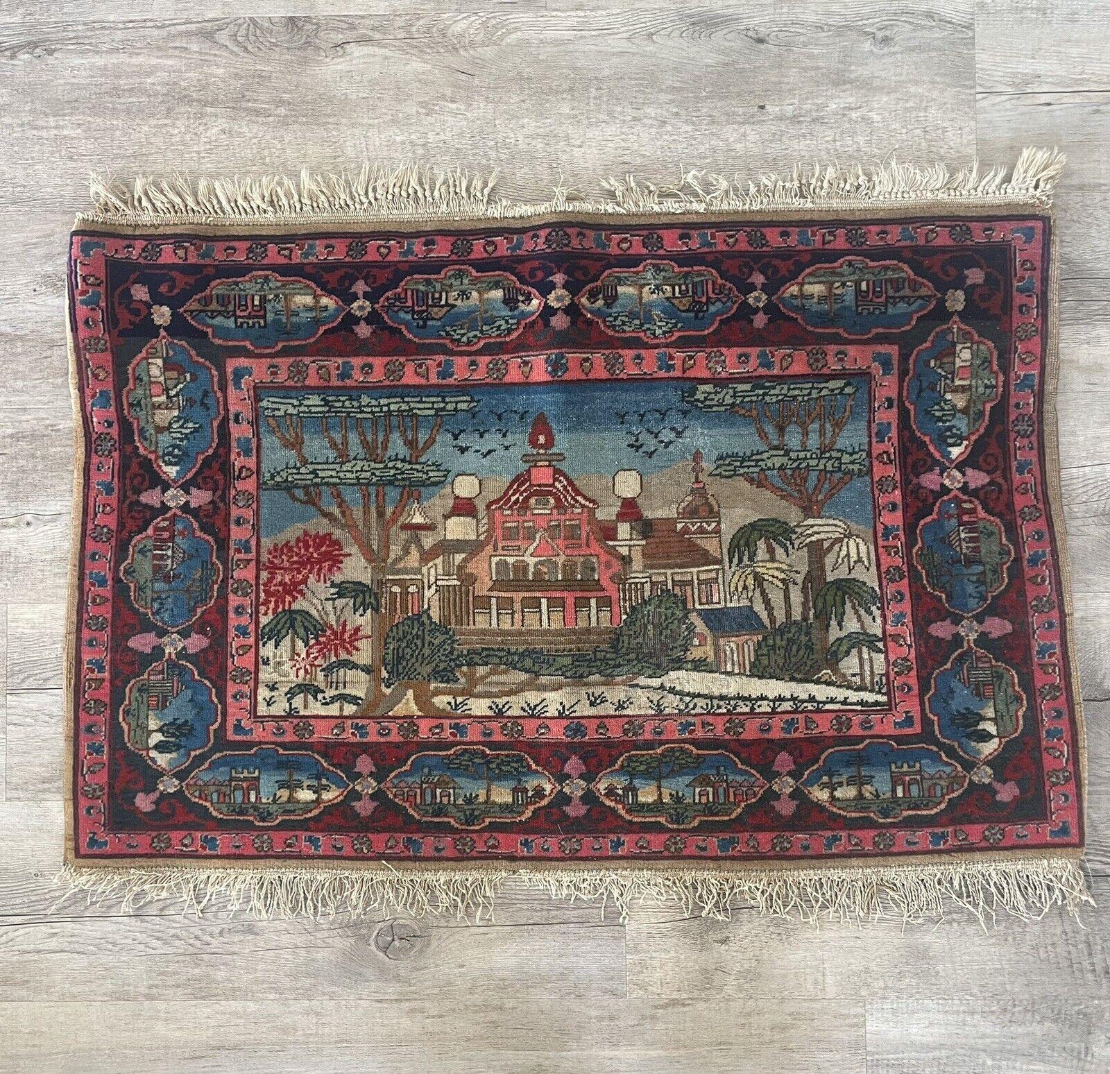 Handmade Antique Persian Kashan Collectible Rug 1.6' x 2.4, 1880s - 1N09 For Sale 3