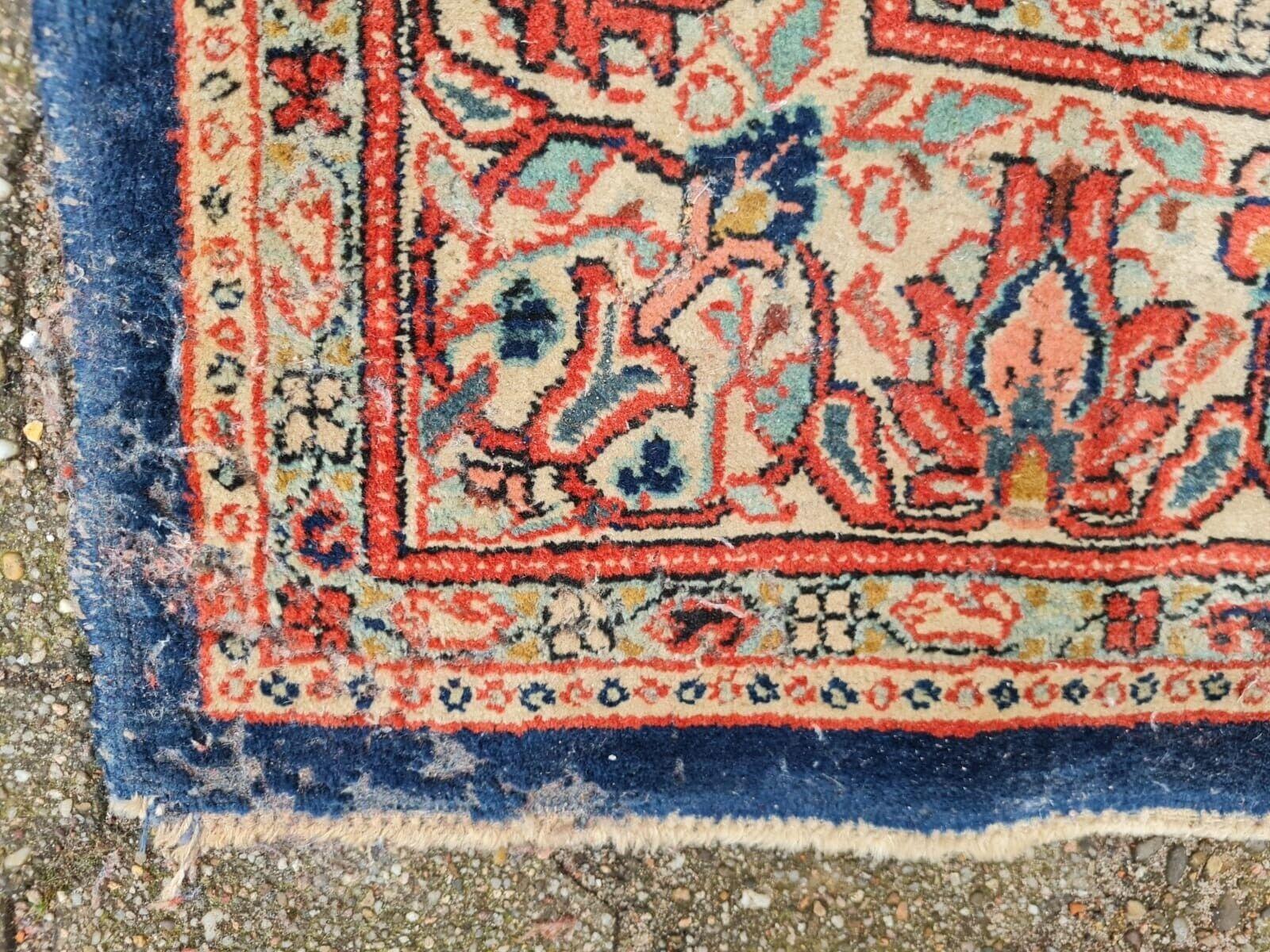 Tappeto antico persiano Kashan fatto a mano 4,3' x 6,9' 1920 - 2K24 In condizioni buone in vendita a Bordeaux, FR
