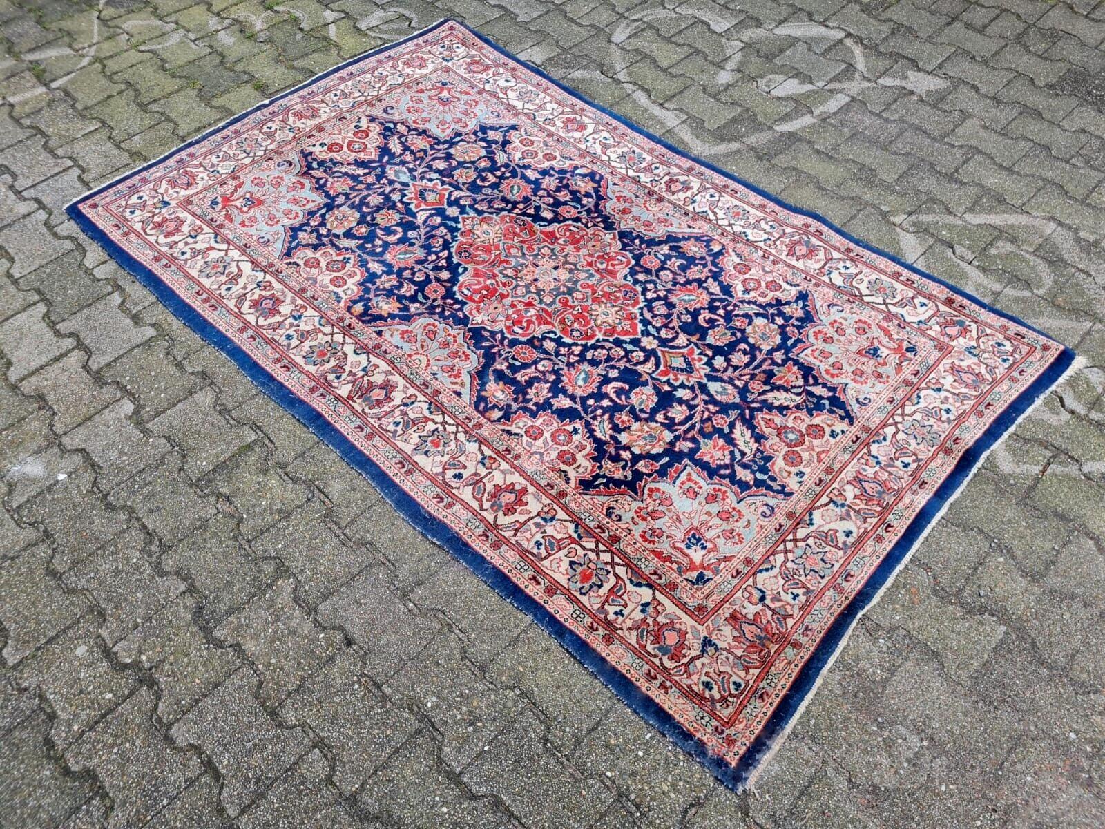 Handgefertigter antiker persischer Kashan Teppich 4,3' x 6,9' 1920er Jahre - 2K24 im Angebot 1