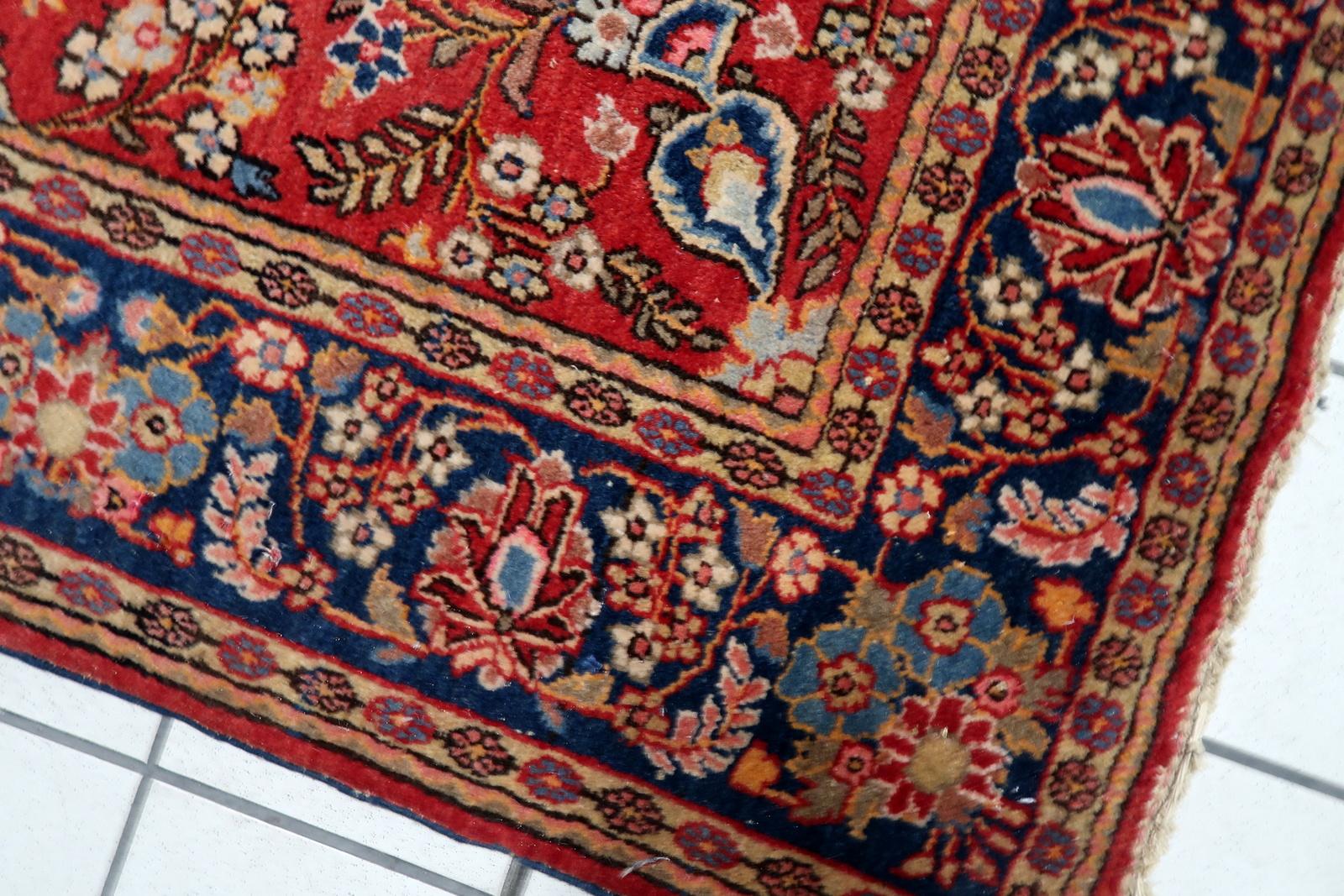 Tappeto antico Kashan persiano fatto a mano 4,5' x 6,7', anni '10 - 1C1184 in vendita 4