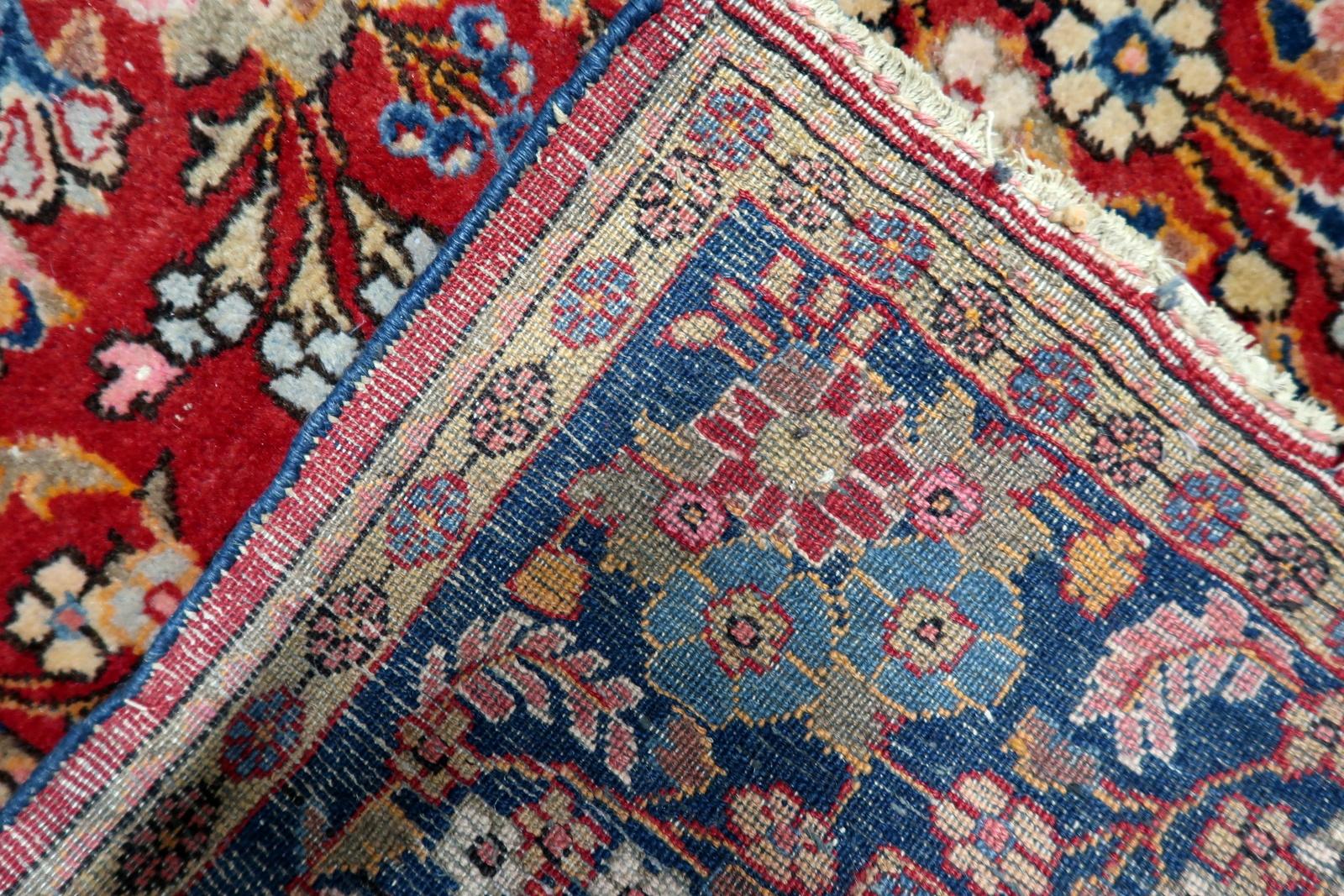 Tappeto antico Kashan persiano fatto a mano 4,5' x 6,7', anni '10 - 1C1184 in vendita 5