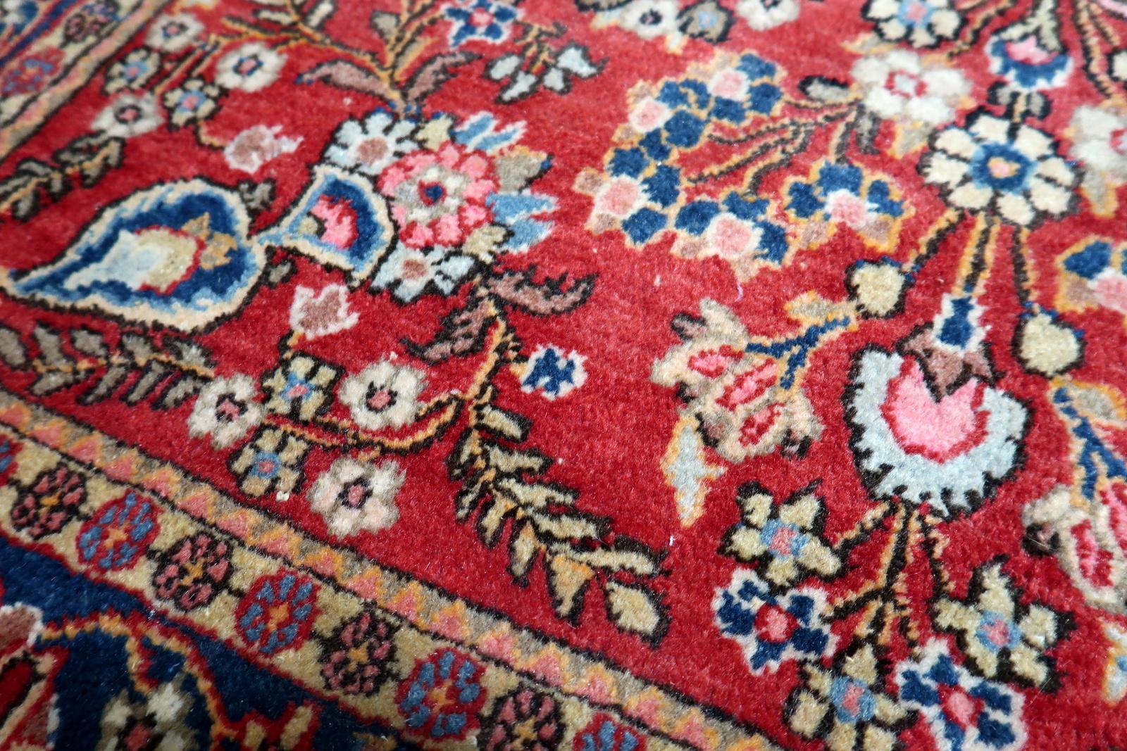 Tappeto antico Kashan persiano fatto a mano 4,5' x 6,7', anni '10 - 1C1184 in vendita 1