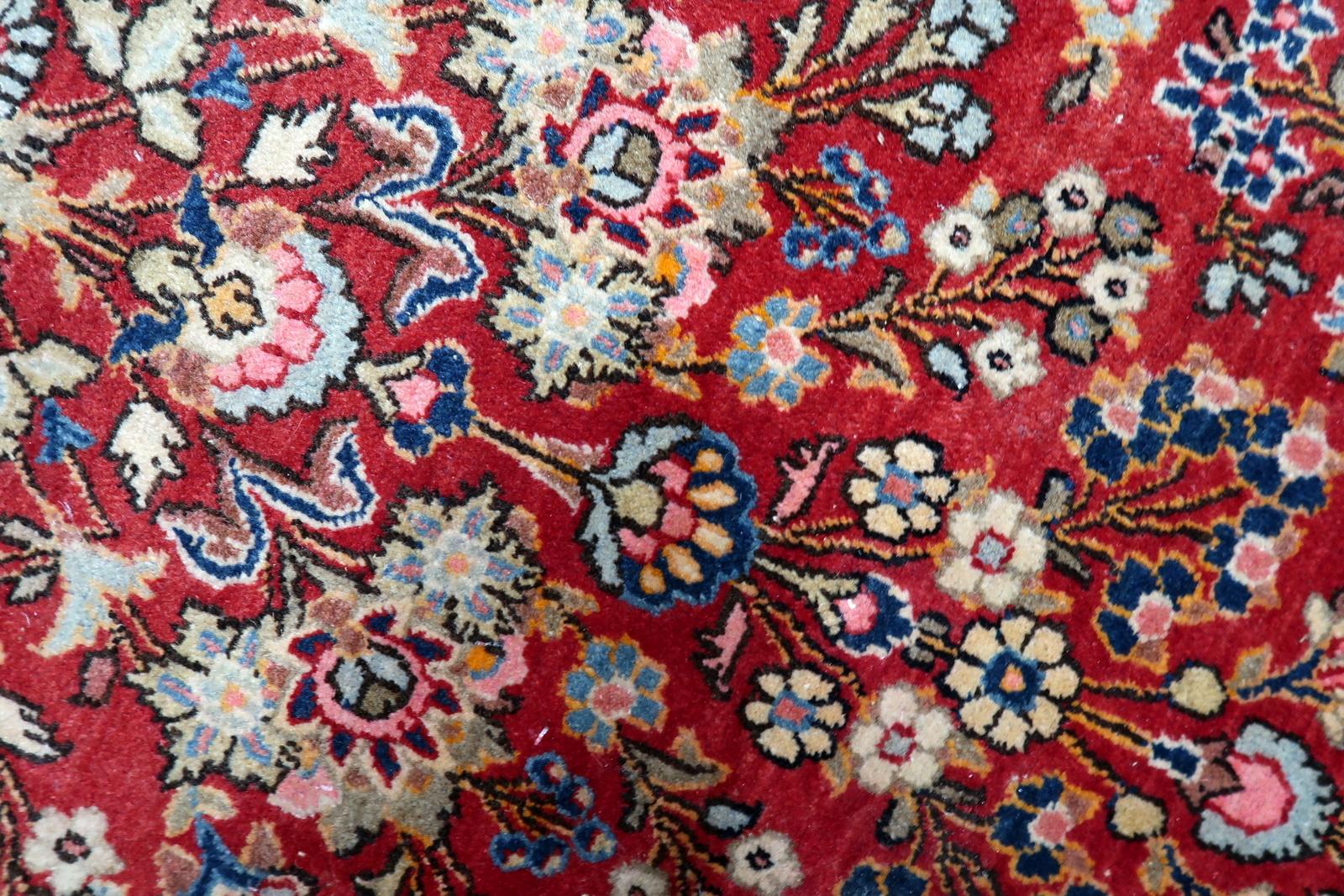Tappeto antico Kashan persiano fatto a mano 4,5' x 6,7', anni '10 - 1C1184 in vendita 2
