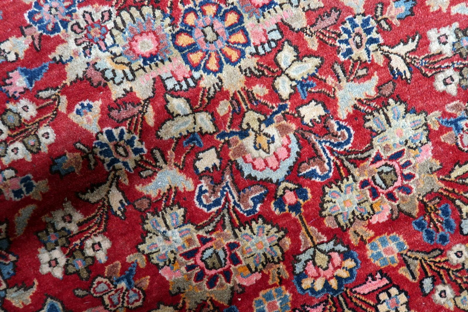 Tappeto antico Kashan persiano fatto a mano 4,5' x 6,7', anni '10 - 1C1185 in vendita 1
