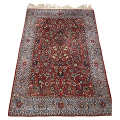 Handgefertigter antiker persischer Kashan-Teppich 5.1' x 7.2', 1920er Jahre - 1N57