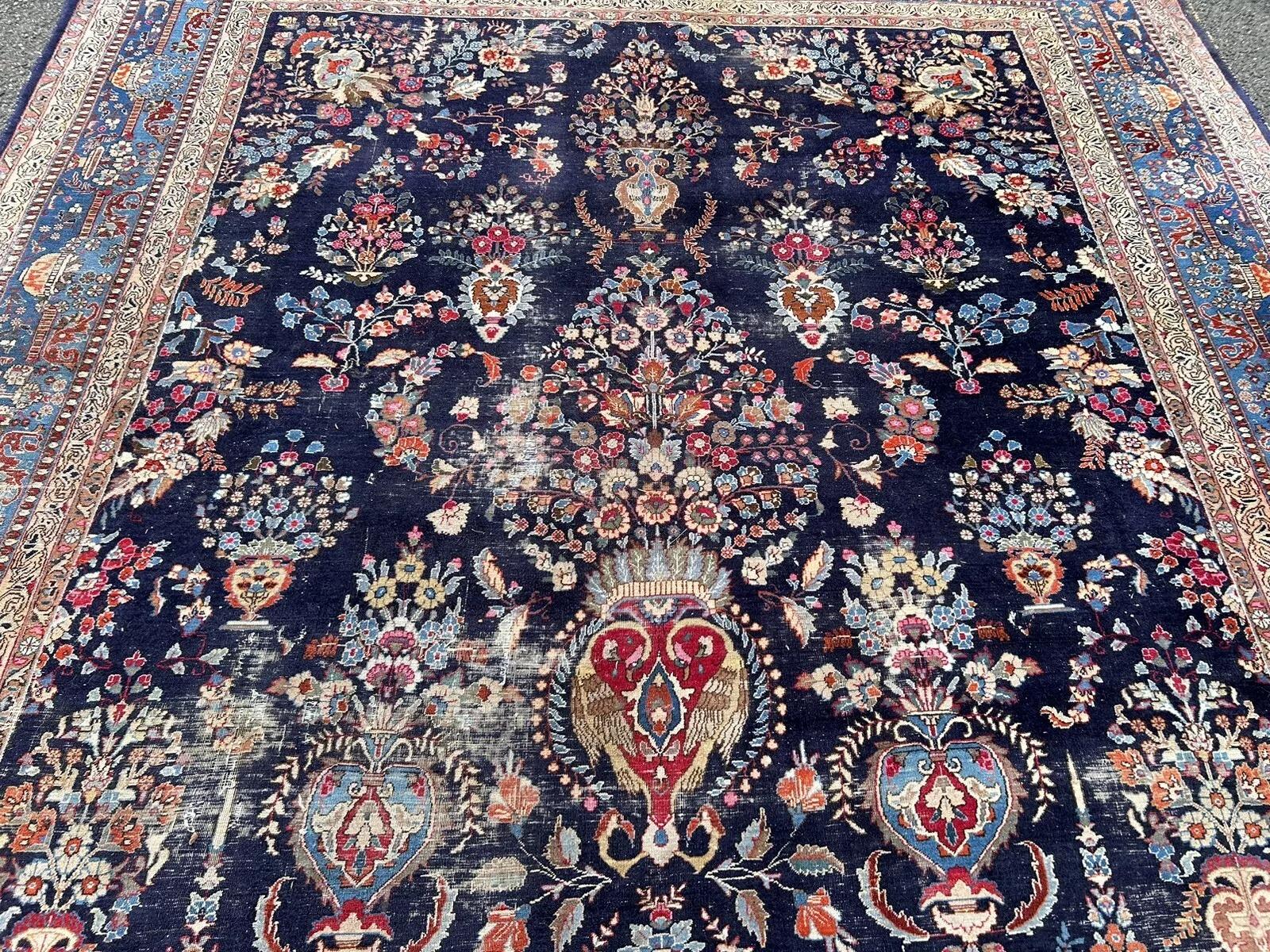 Handmade Antique Persian Kashan Rug 9.8' x 12.8' (300 x 390 cm), 1920s - 2K04 im Angebot 3