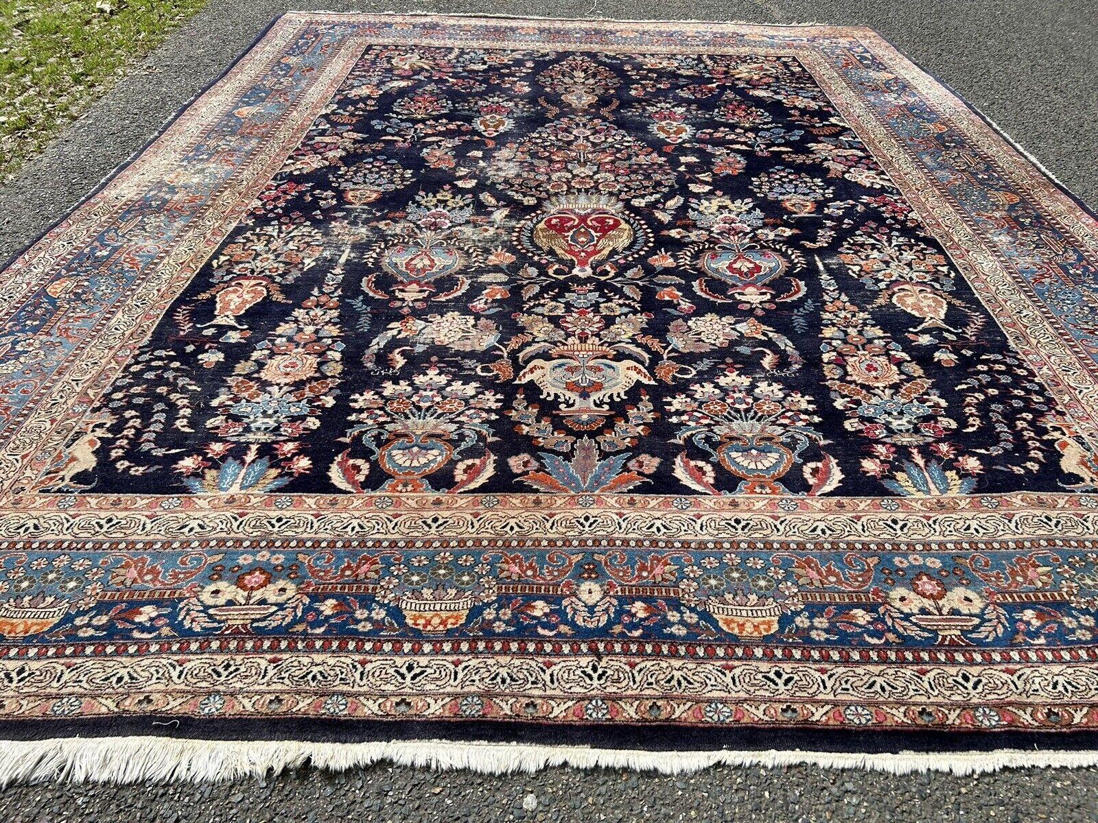 Handmade Antique Persian Kashan Rug 9.8' x 12.8' (300 x 390 cm), 1920s - 2K04 im Angebot 5