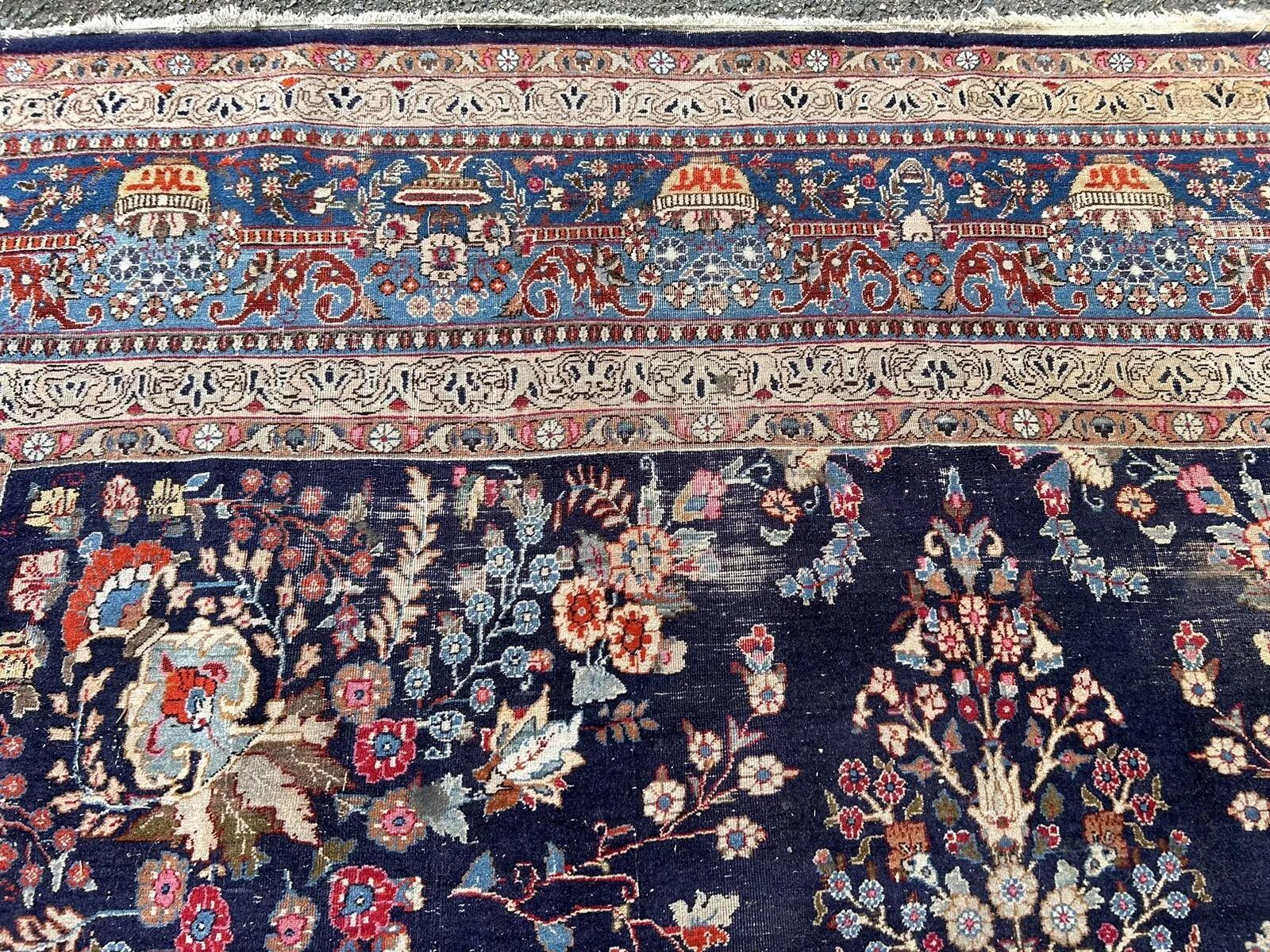 Handmade Antique Persian Kashan Rug 9.8' x 12.8' (300 x 390 cm), 1920s - 2K04 (Handgeknüpft) im Angebot