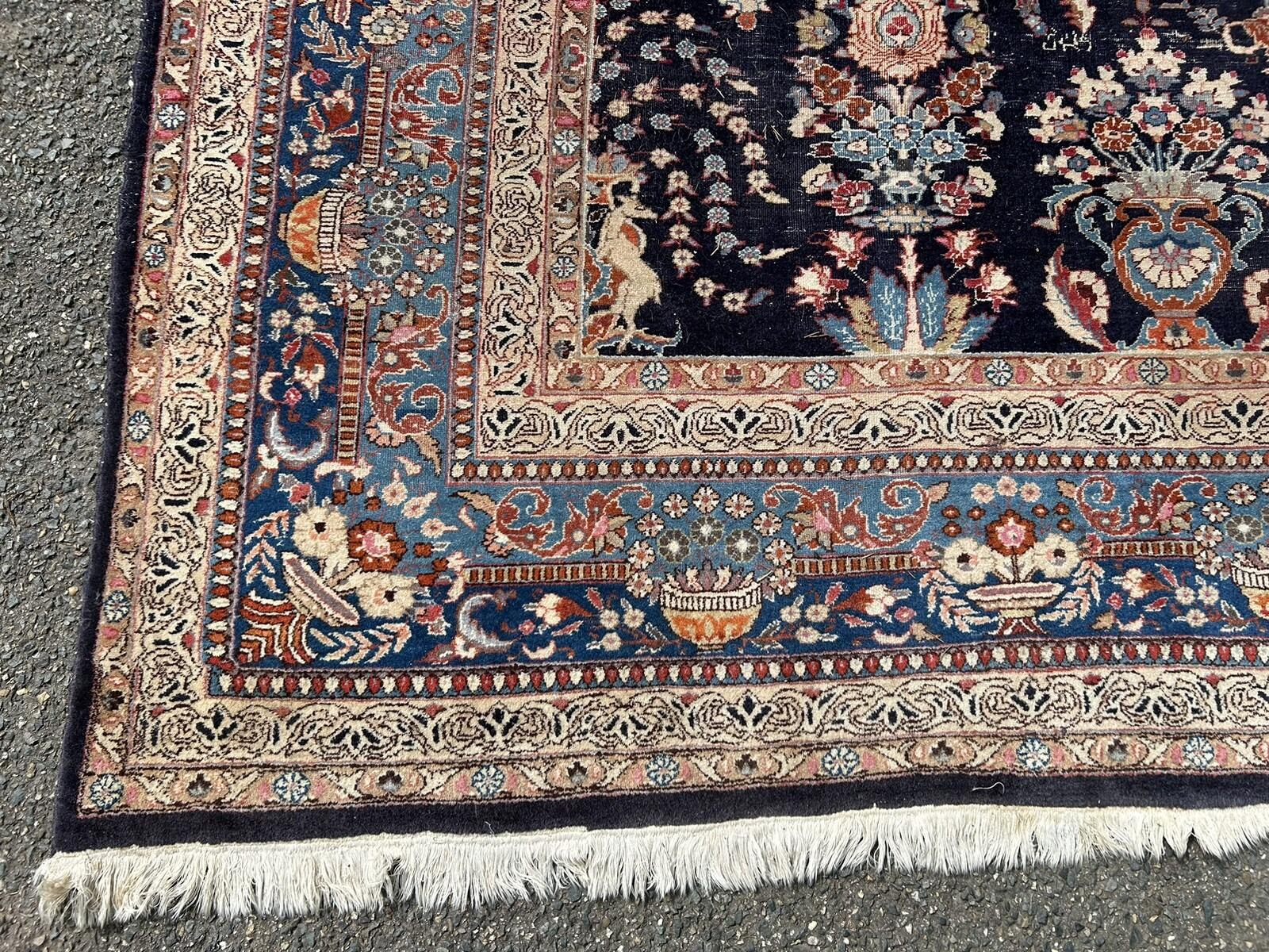 Handmade Antique Persian Kashan Rug 9.8' x 12.8' (300 x 390 cm), 1920s - 2K04 im Zustand „Gut“ im Angebot in Bordeaux, FR
