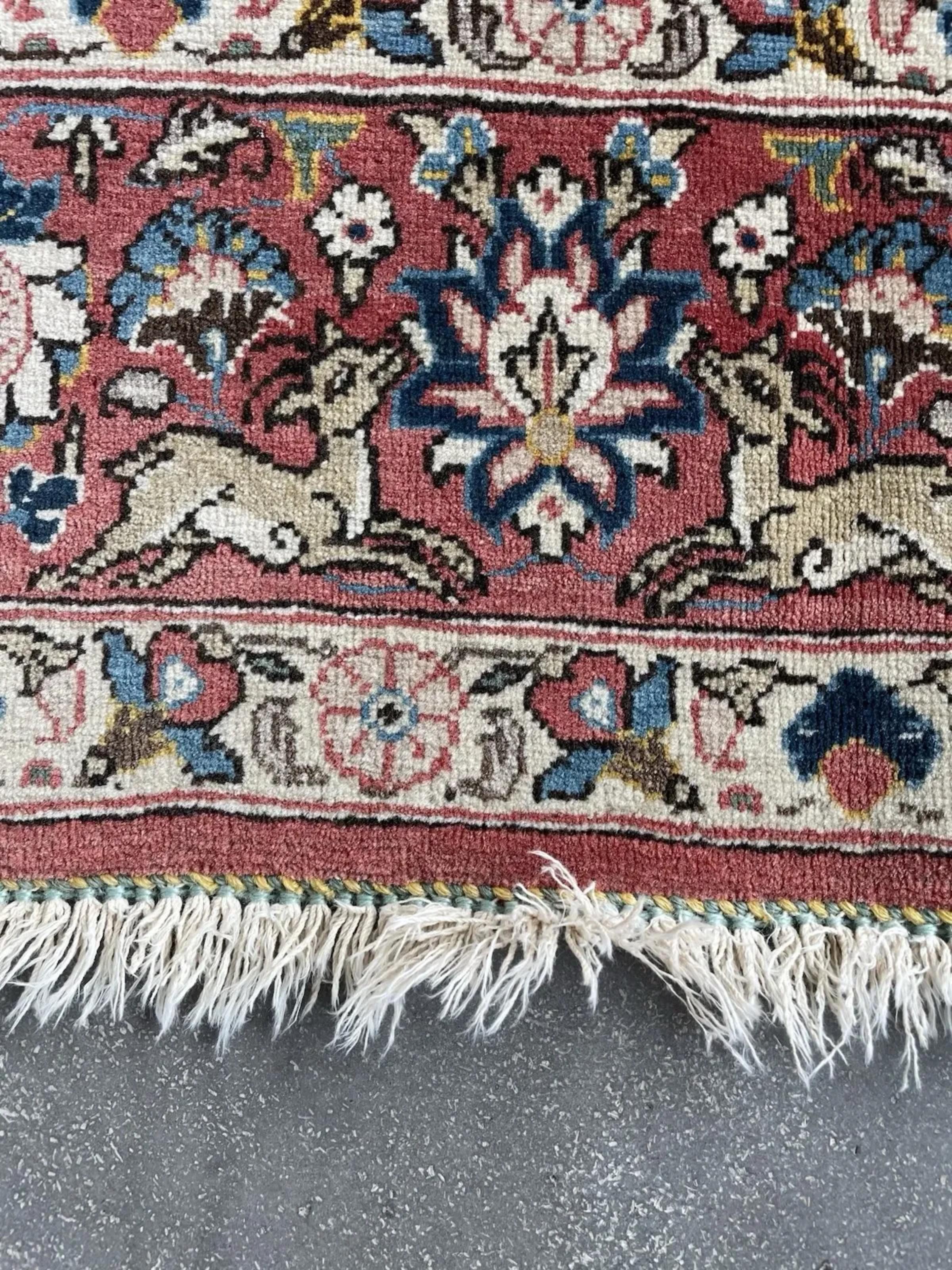 Handgefertigter antiker persischer Kazvin-Teppich 4,8' x 7,7', 1920er Jahre - 1N112 (Frühes 20. Jahrhundert) im Angebot