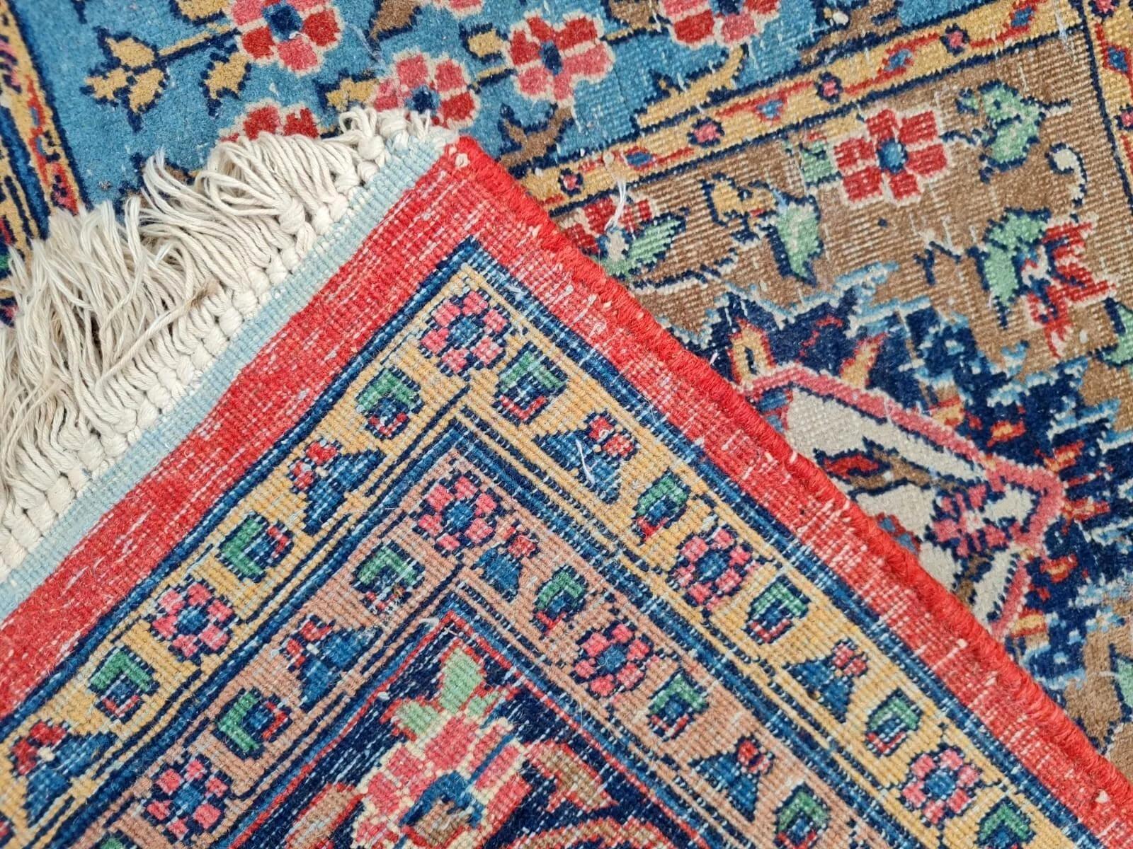 Noué à la main Tapis persan Kazvin ancien fait main 6' x 10.4' (184cm x 316cm) 1930s - 2K14 en vente