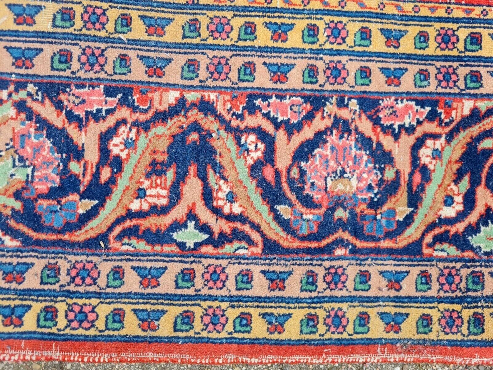 Laine Tapis persan Kazvin ancien fait main 6' x 10.4' (184cm x 316cm) 1930s - 2K14 en vente