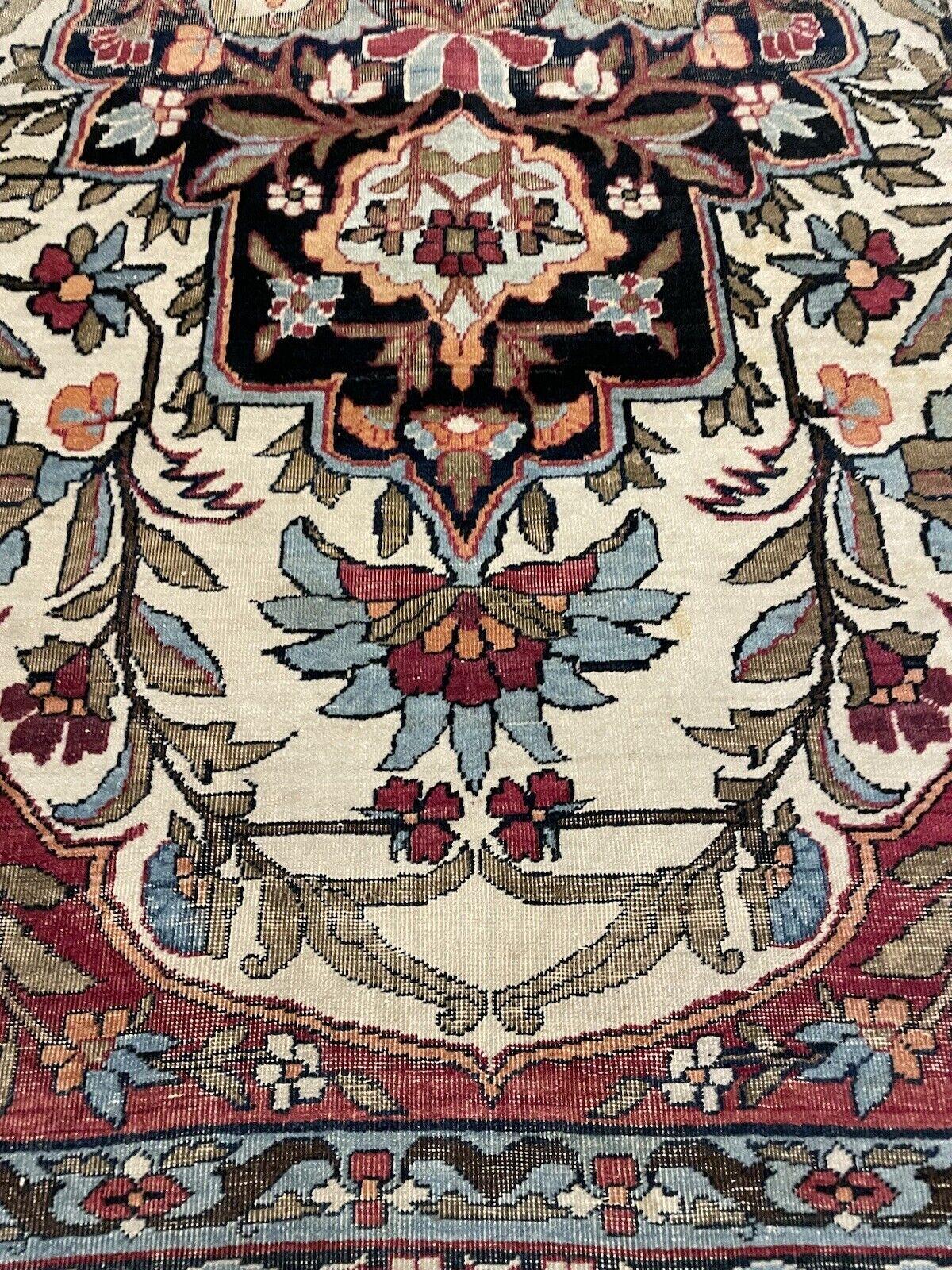 Tissé à la main Lavar persan antique fait main Kerman 4,9' x 7, 1880s - 1N37 en vente