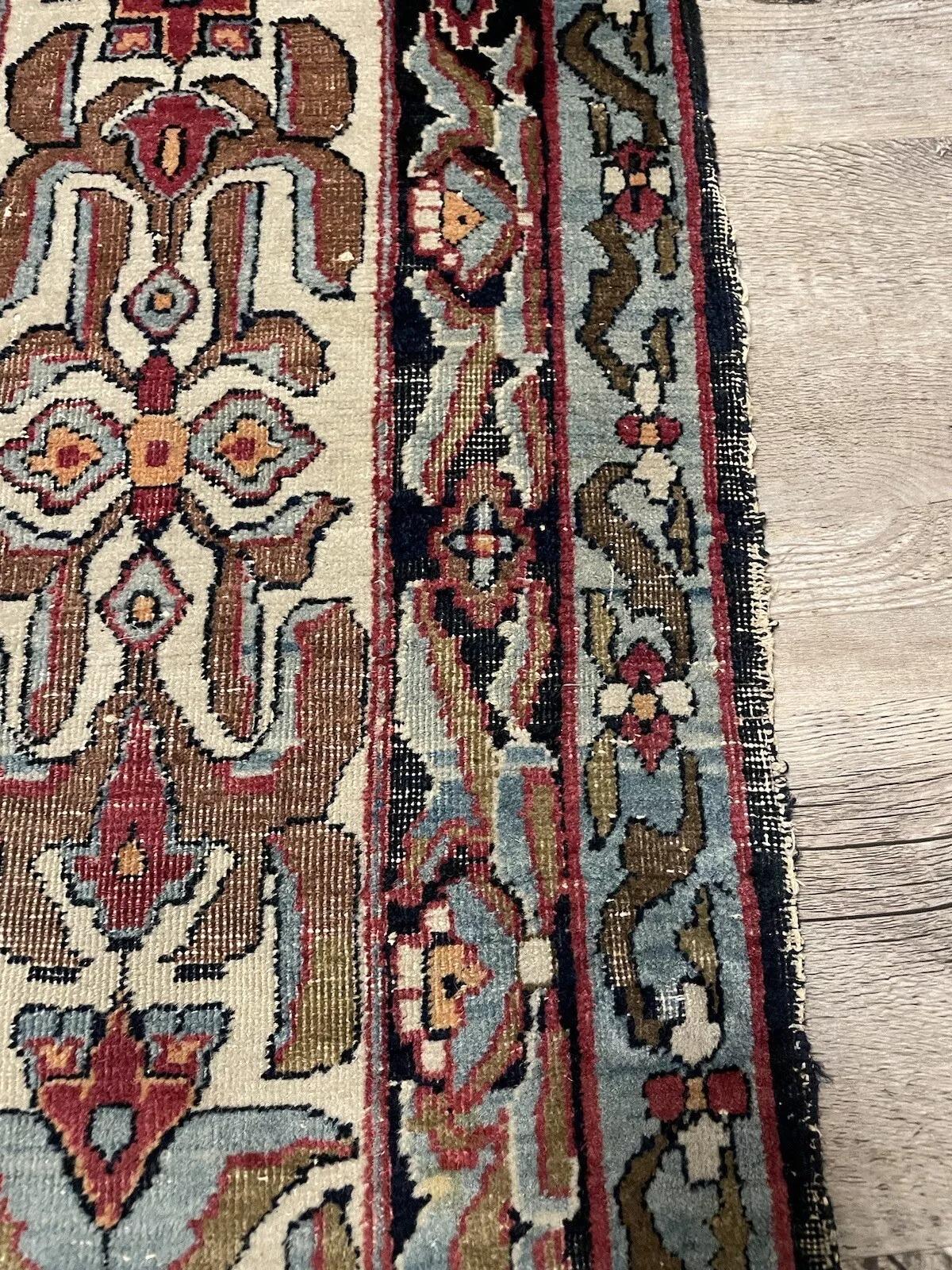 Lavar persan antique fait main Kerman 4,9' x 7, 1880s - 1N37 en vente 3