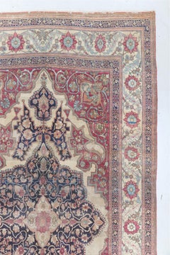 Handmade Antique Persian Kerman Lavar Rug 9.4' x 18.8', 1870s - 2B30
