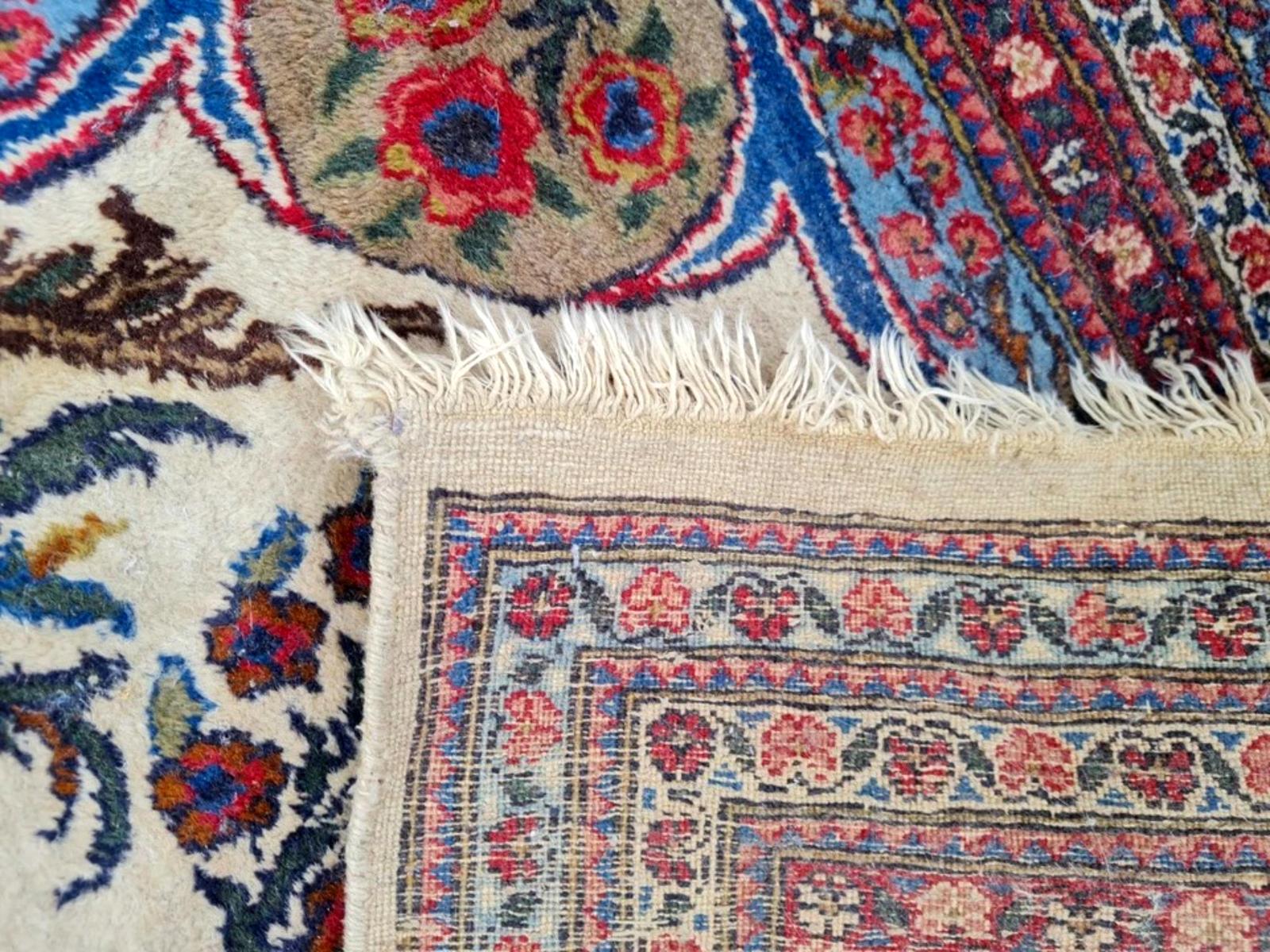 Annodato a mano Tappeto antico persiano Kerman fatto a mano 3,2' x 5,4' 1930 - 2K59 in vendita