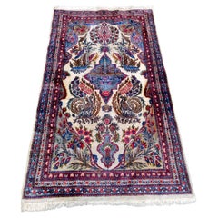 Alfombra persa antigua Kerman hecha a mano 3,2' x 5,4' Años 30 - 2K59