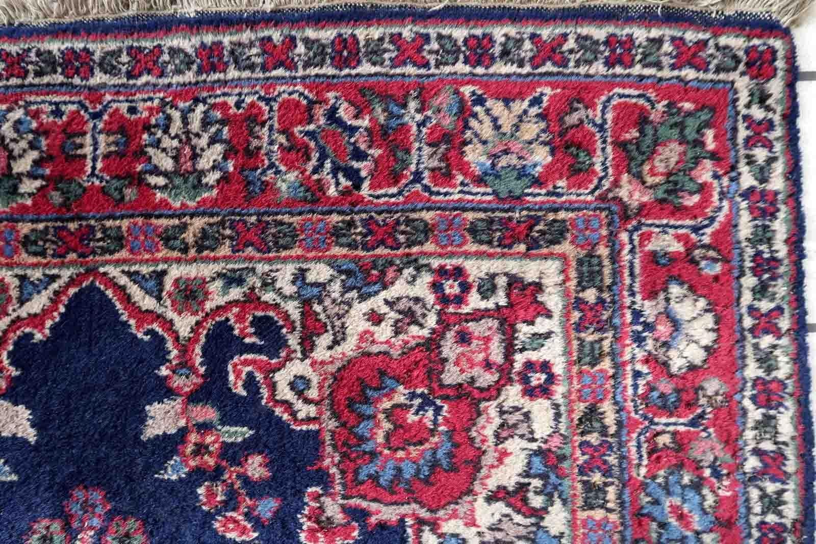 Metà XX secolo Tappeto antico persiano in stile Kerman fatto a mano, anni '30, 1C1052 in vendita