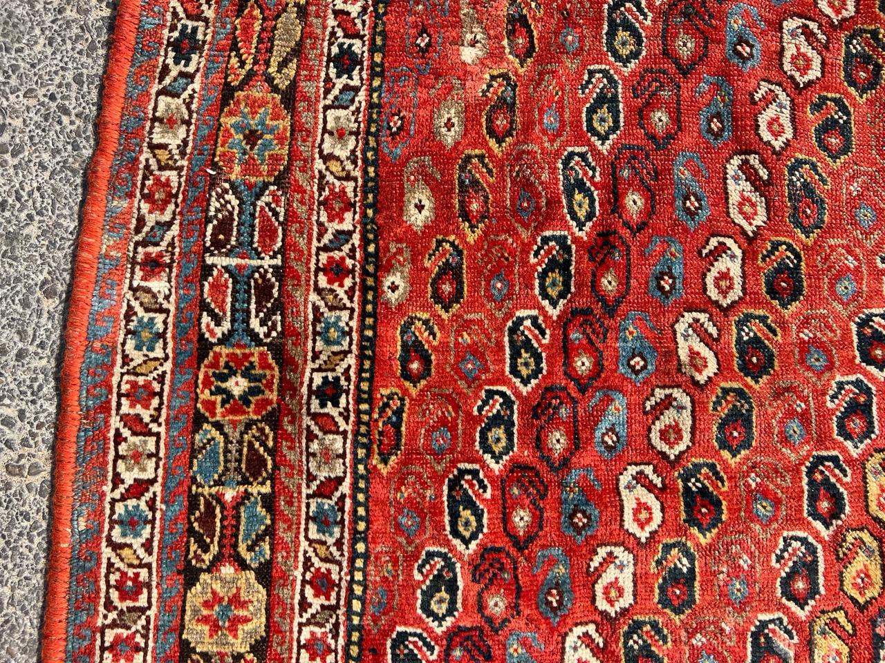 Early 20th Century Handmade Antique Persian Khamseh Rug 5.1' x 8.5', 1900s - 2B24 For Sale