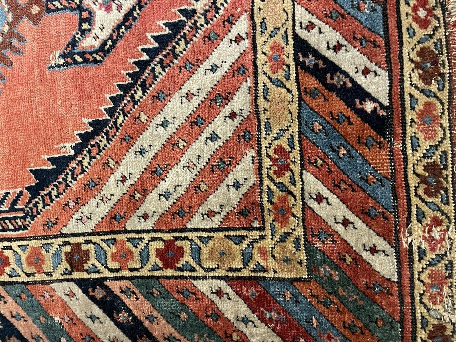 Alfombra persa antigua kurda de colección hecha a mano 3.7' x 9.4' 1870s - 1N77 en venta 3