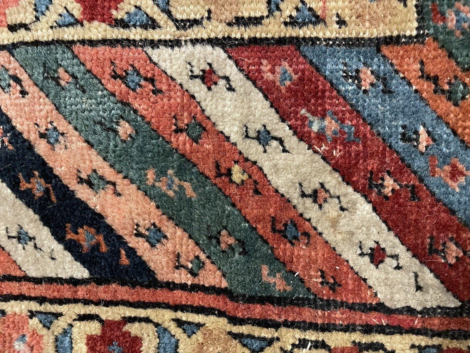 Alfombra persa antigua kurda de colección hecha a mano 3.7' x 9.4' 1870s - 1N77 en venta 2