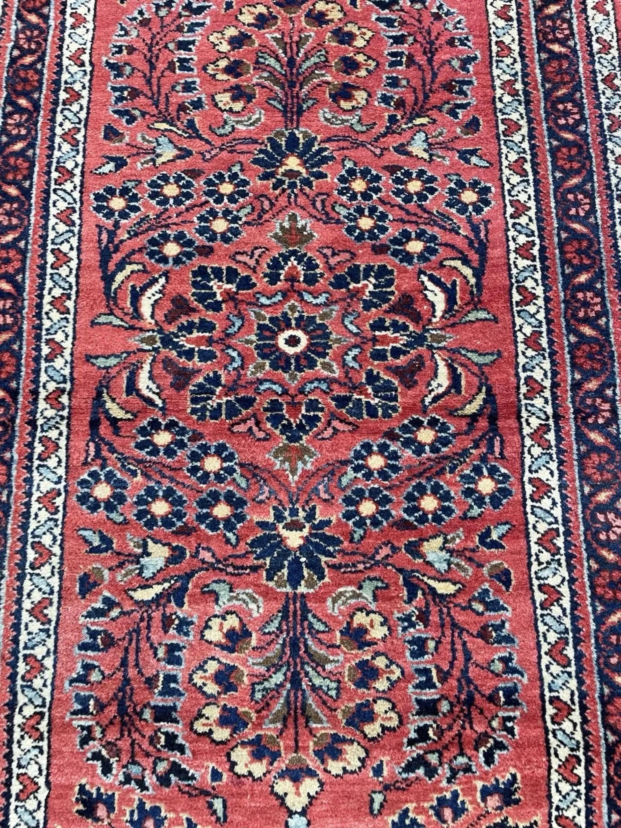 Tapis ancien persan Lilihan fait main 2.2' x 4.2', années 1920 - 1N103 Bon état - En vente à Bordeaux, FR