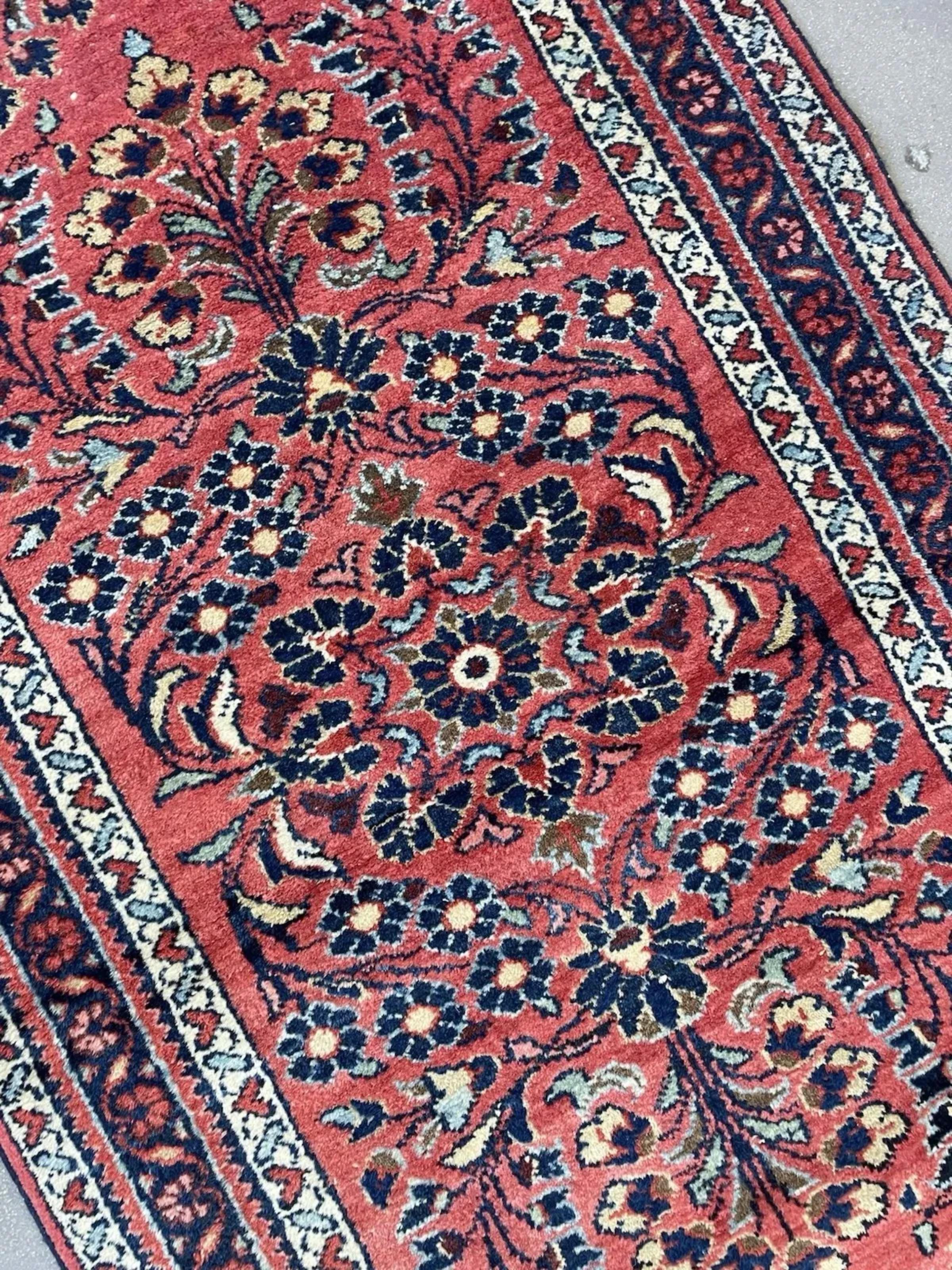 Laine Tapis ancien persan Lilihan fait main 2.2' x 4.2', années 1920 - 1N103 en vente