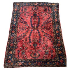 Handmade Antique Persian Lilihan Rug 3.5' x 4.7' 1920s - 2B41