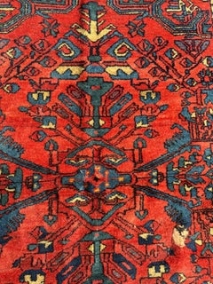 Handmade Antique Persian Lilihan Rug 3.6' x 4.9', 1920s - 2B100