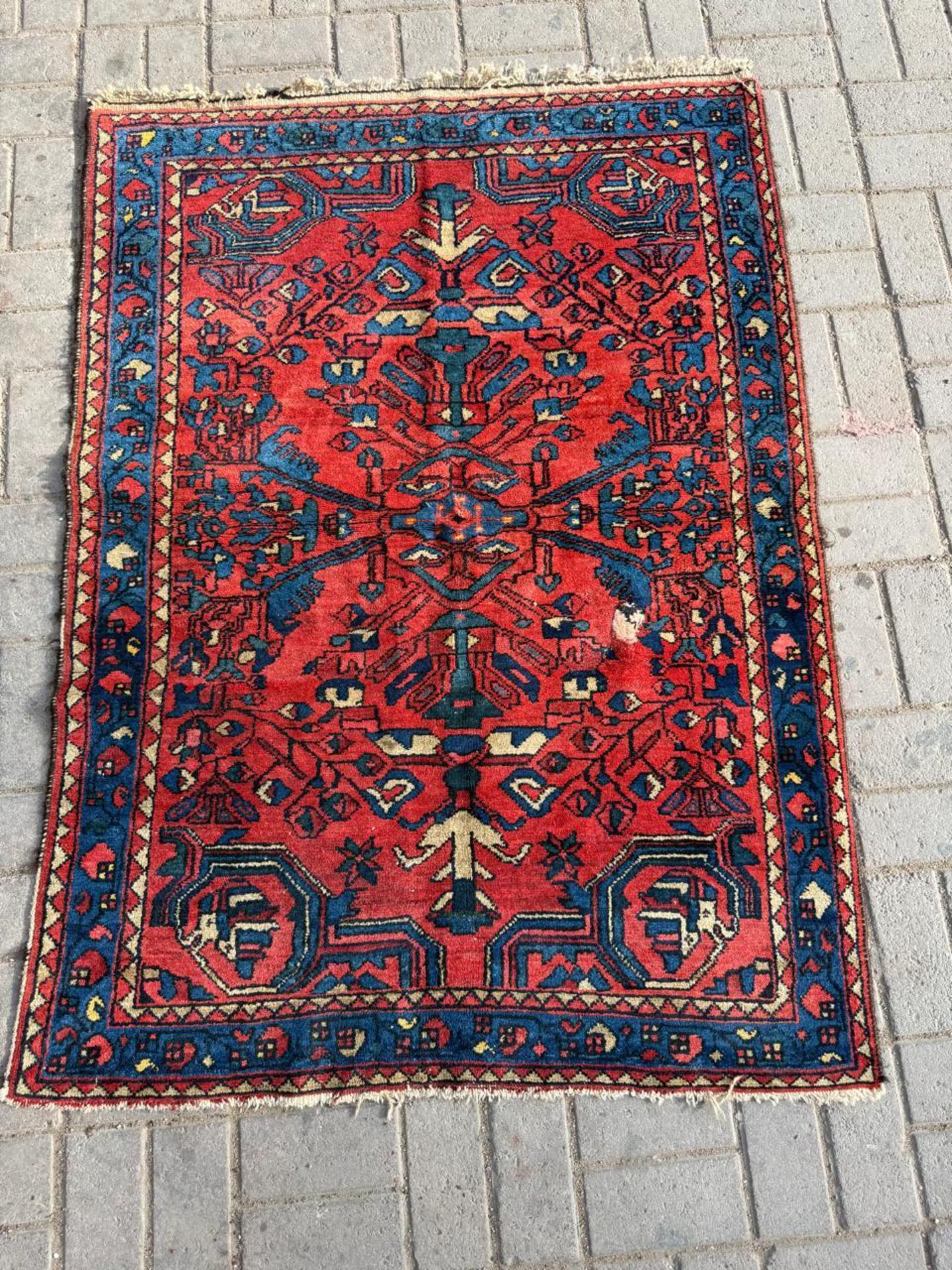 Hand-Knotted Handmade Antique Persian Lilihan Rug 3.6' x 4.9', 1920s - 2B100 For Sale