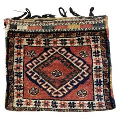 Handgefertigte antike persische Luri-Salztasche mit Sammlerstücken 1,5' x 1,8', 1900er Jahre - 1N29