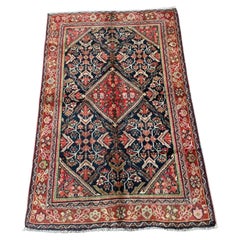Handmade Antique Persian Mahal Rug 4.8' x 6.3, 1920s - 2B92