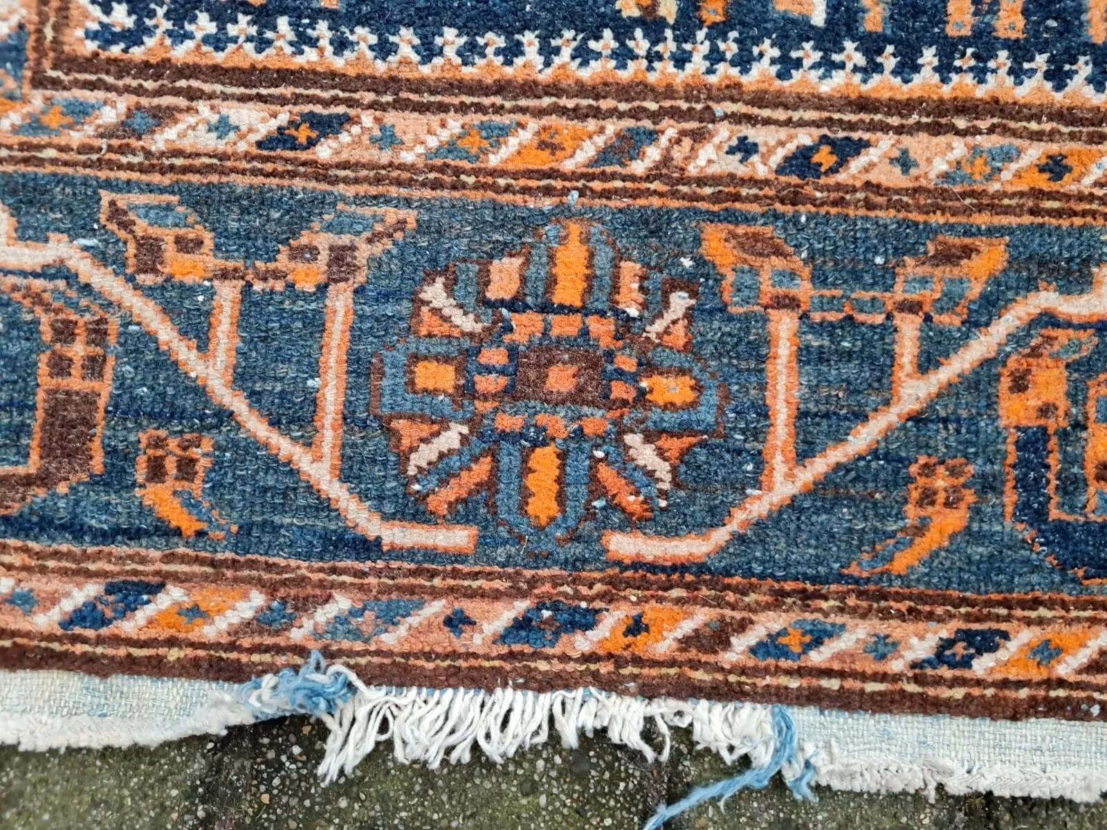 French Handmade Antique Persian Malayer Rug 4.1' x 6.4' 1920s - 2K48 For Sale