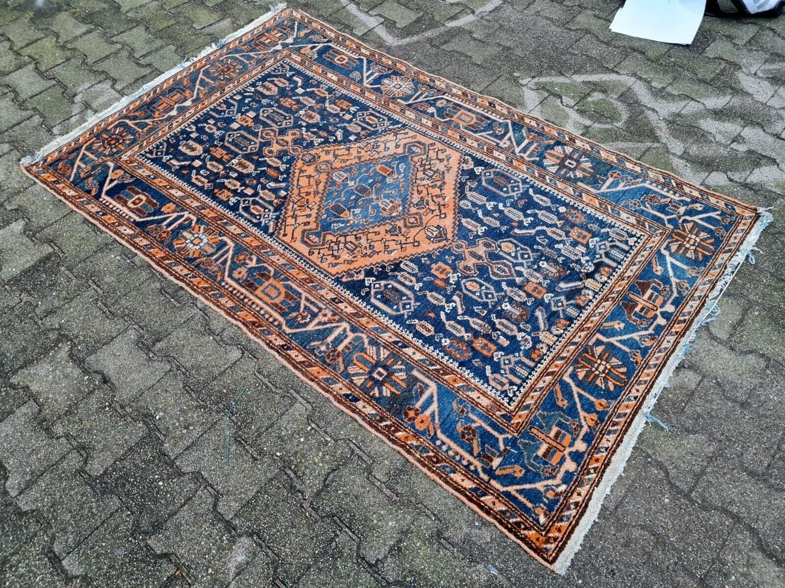 Early 20th Century Handmade Antique Persian Malayer Rug 4.1' x 6.4' 1920s - 2K48 For Sale