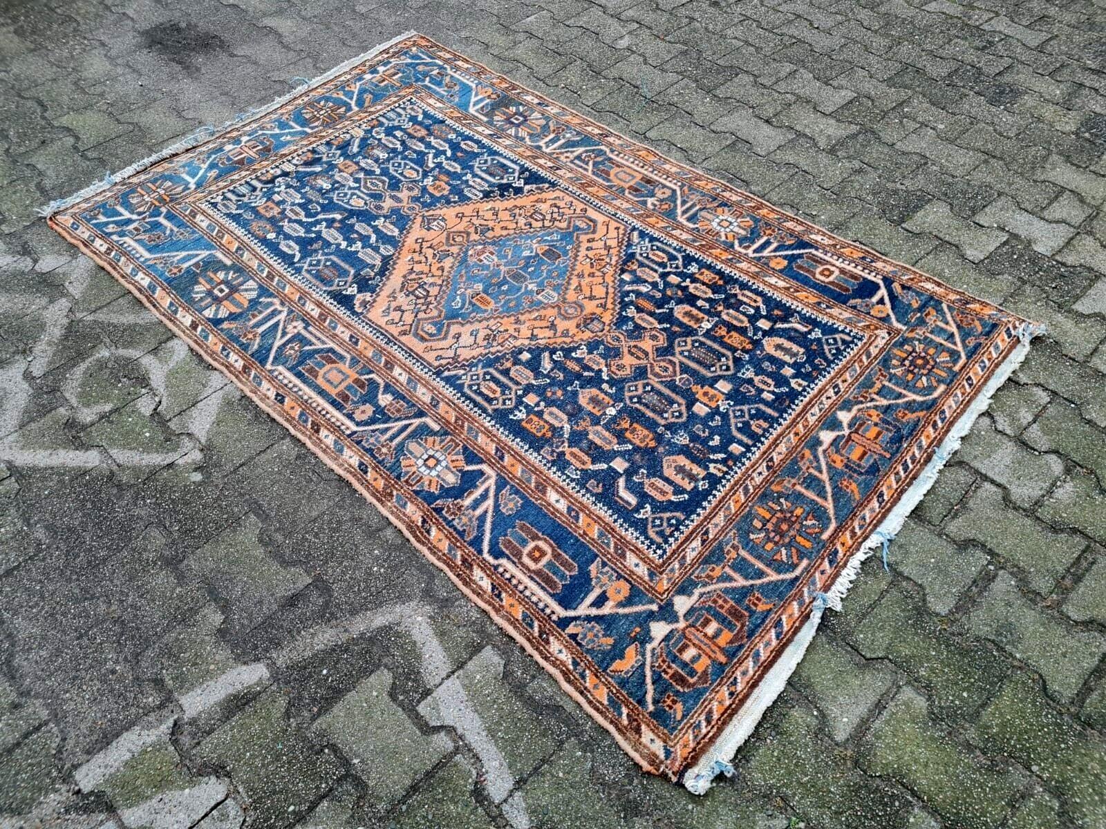 Handmade Antique Persian Malayer Rug 4.1' x 6.4' 1920s - 2K48 For Sale 1