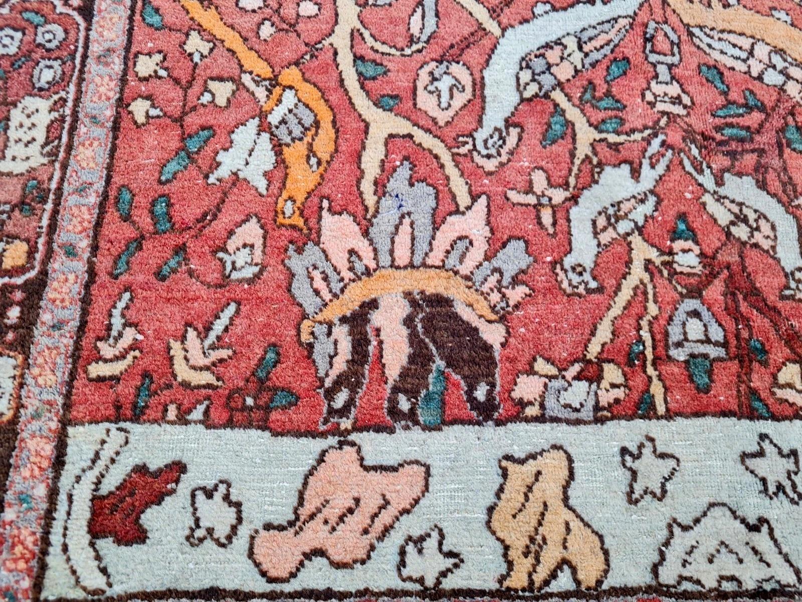 Handmade Antique Persian Malayer Rug 4.1' x 7.3' 1930s - 2K47 In Good Condition For Sale In Bordeaux, FR