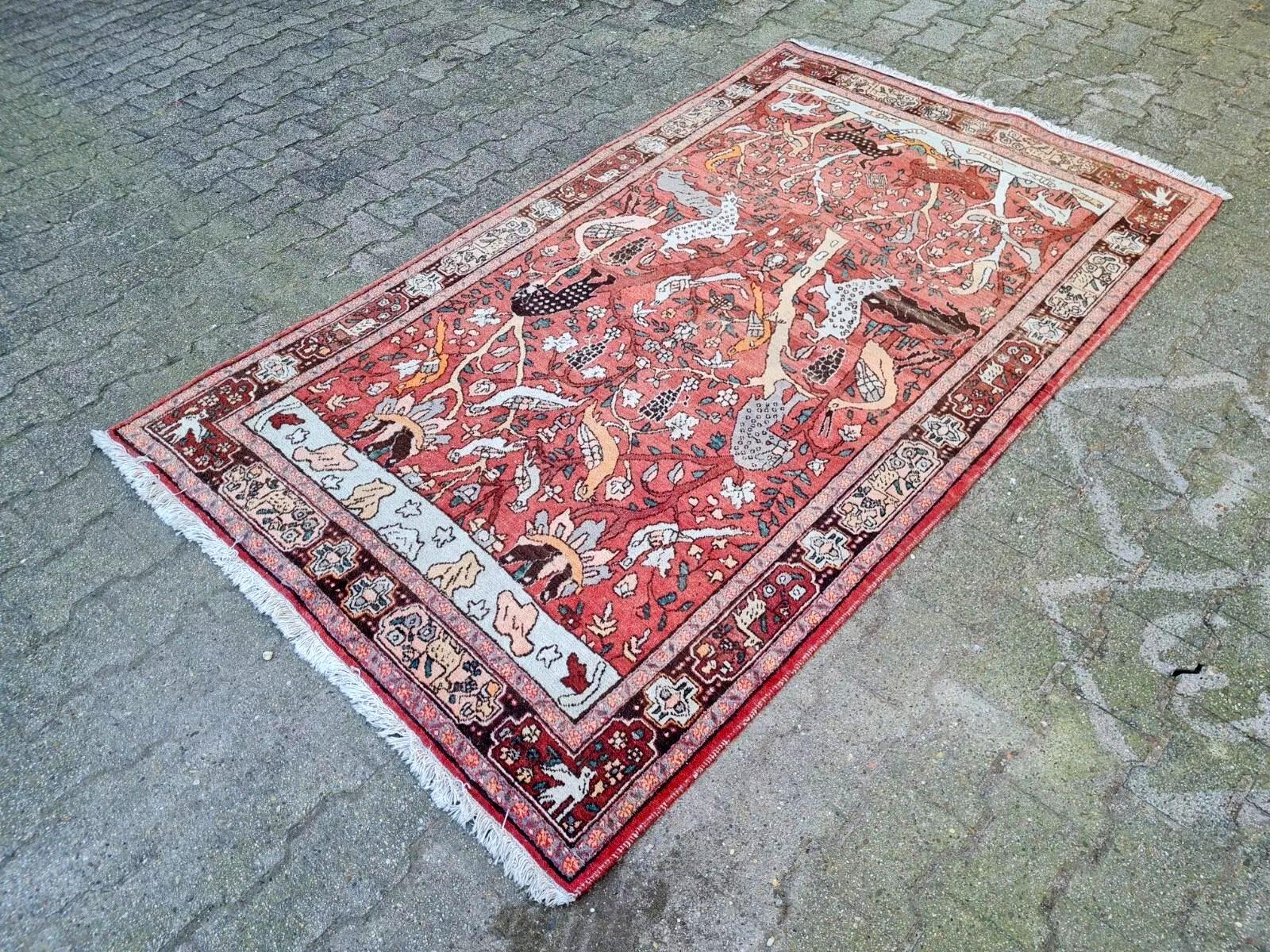Mid-20th Century Handmade Antique Persian Malayer Rug 4.1' x 7.3' 1930s - 2K47 For Sale